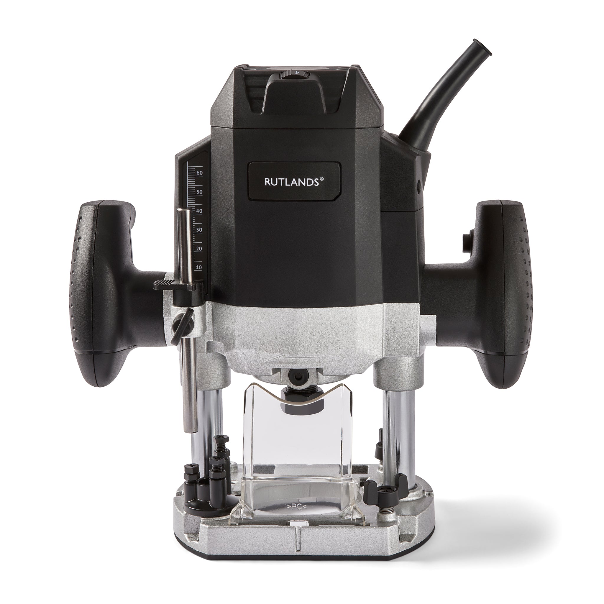 Black and silver router with 'Rutlands' branding on a white background