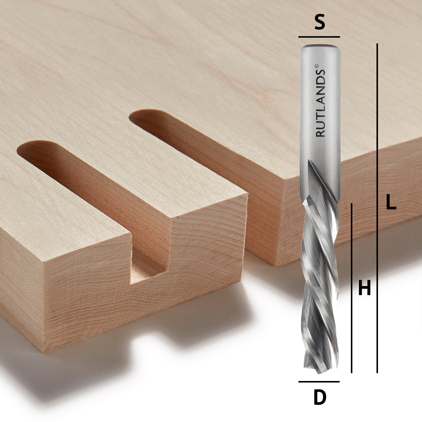 Solid Carbide Router Bit - Spiral Down Cut 3 Flute