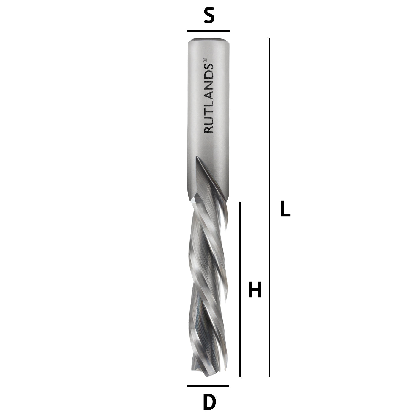 Solid Carbide Router Bit - Spiral Down Cut 3 Flute