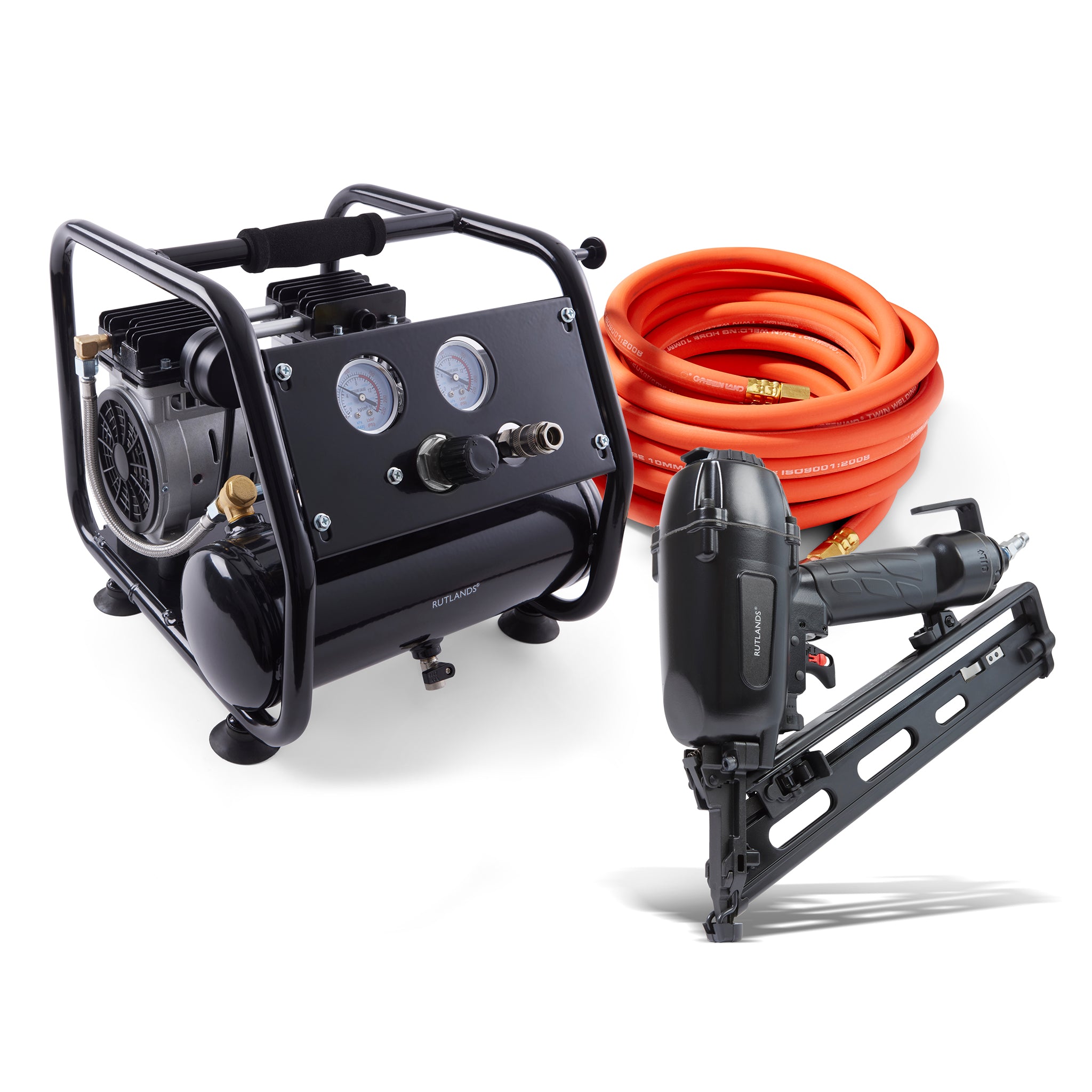 Angle Finish Nailer 15 Gauge with Silent Compressor