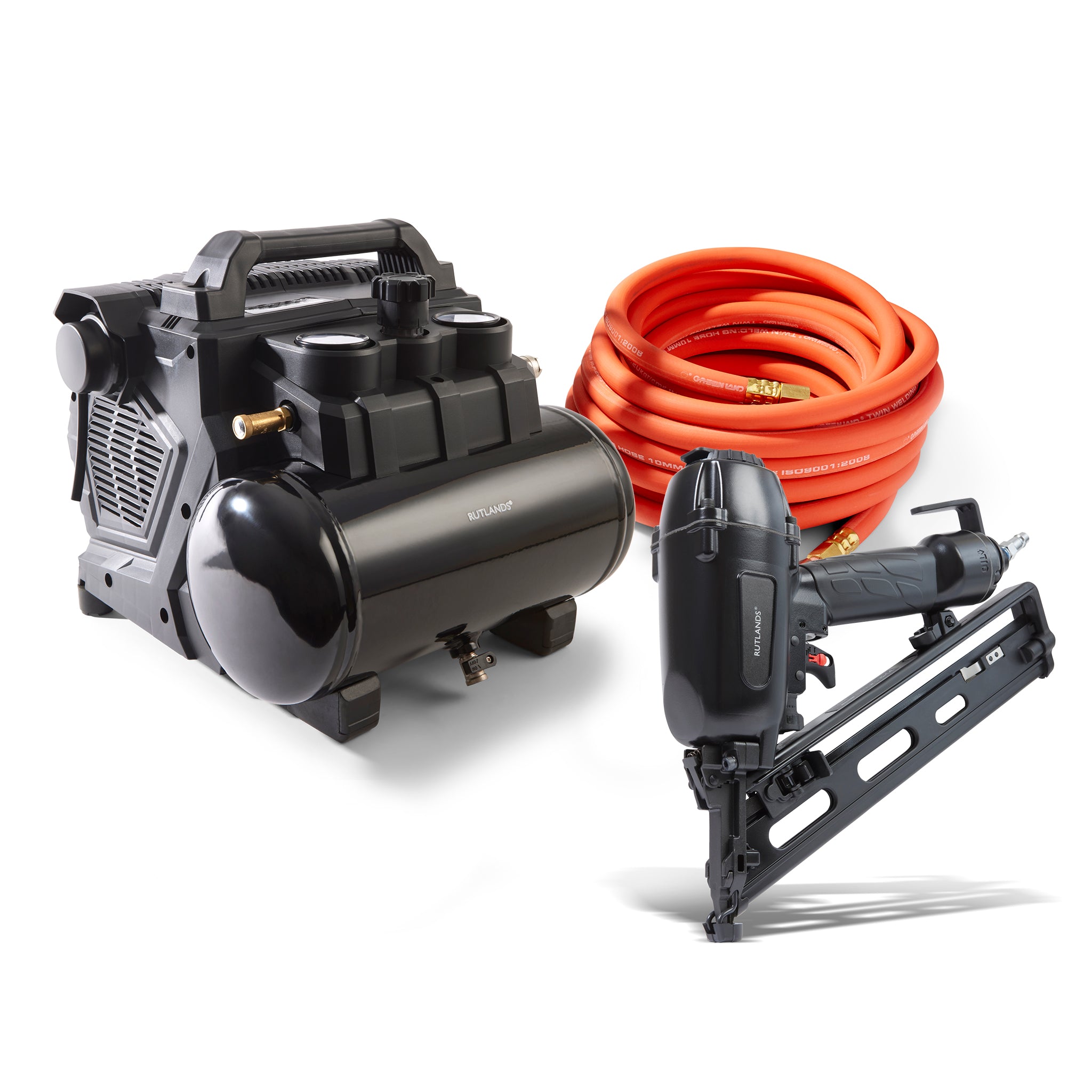 Angle Finish Nailer 15 Gauge with Silent Cordless 20V Compressor