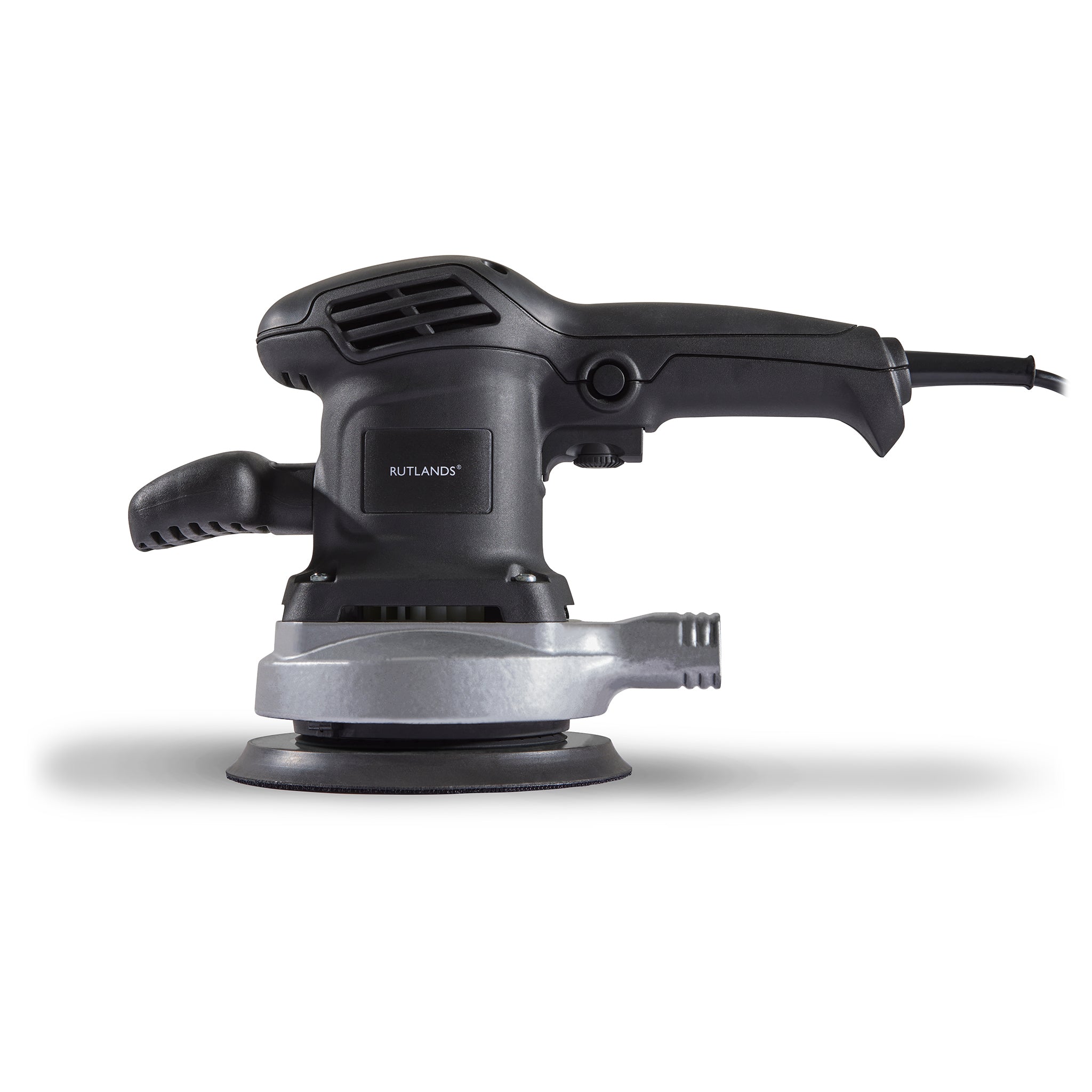 An image of a random orbital sander without the dust bag connected