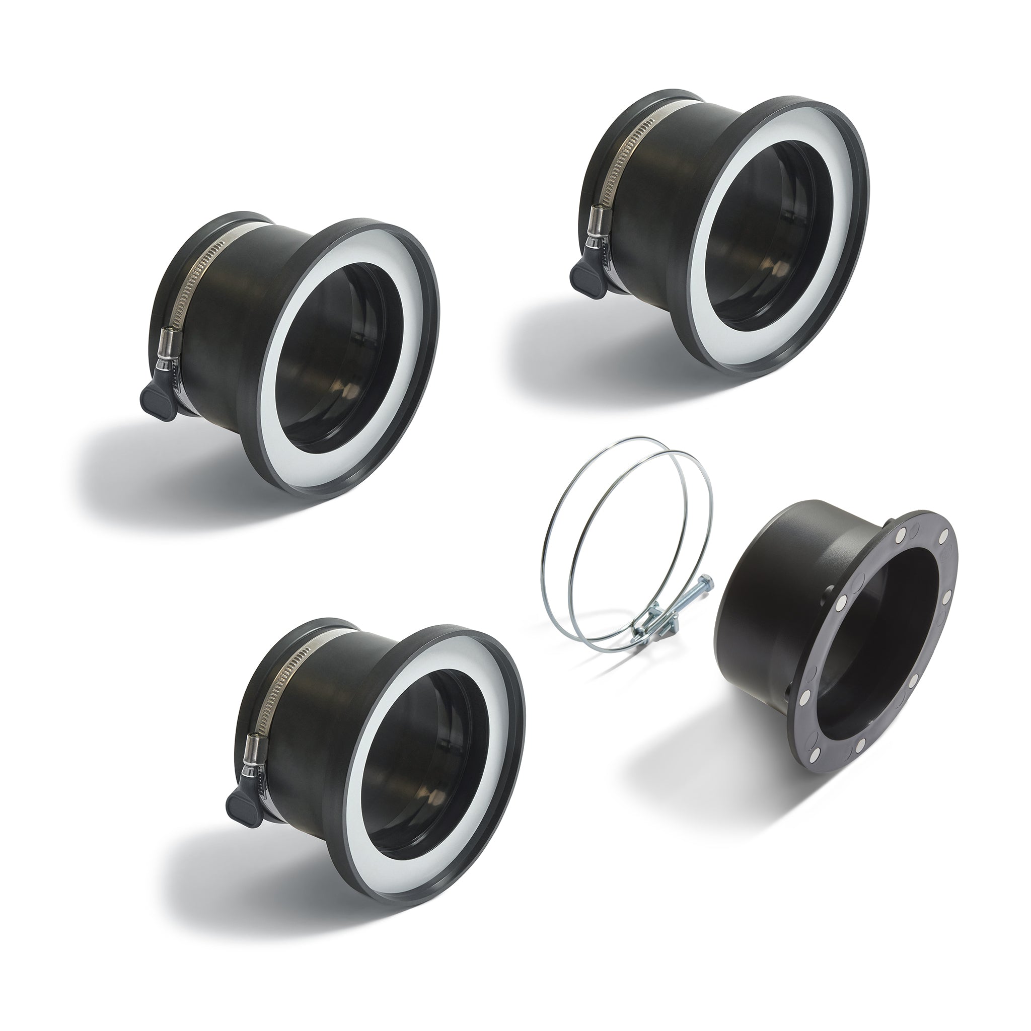 Dust Extraction Hose Magnetic Coupling Kit with Rubber Cuffs - 100mm to 100mm