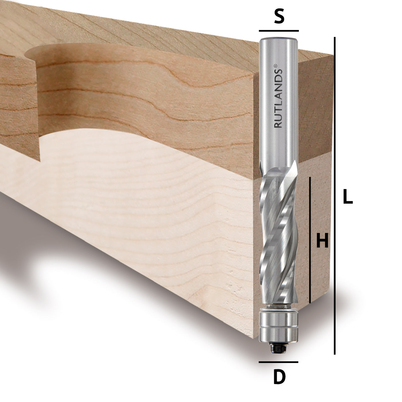 Solid Carbide - Spiral Up Cut 2 Flute with 2 Bearings