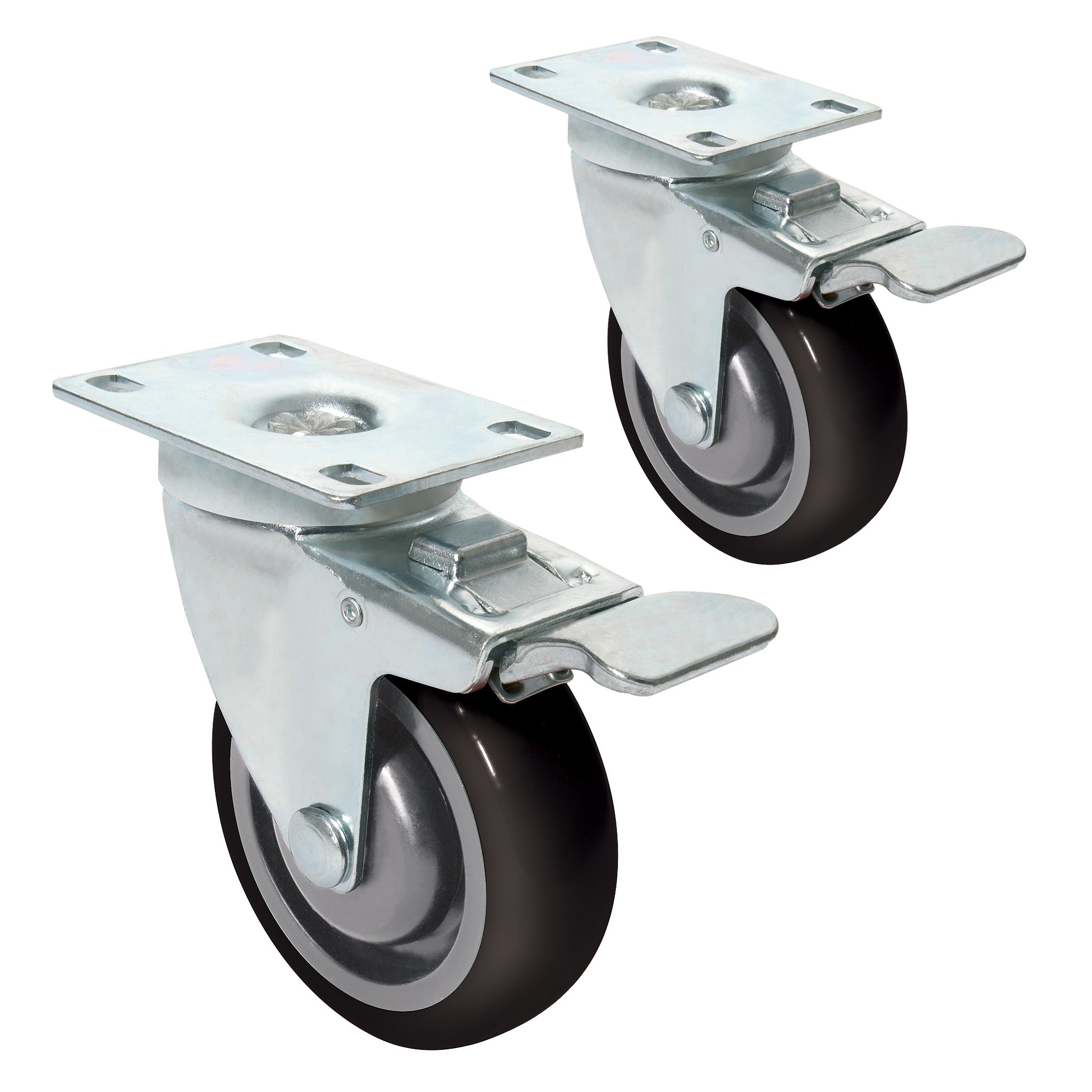 Castors with Brake - 100mm - Pack of 4