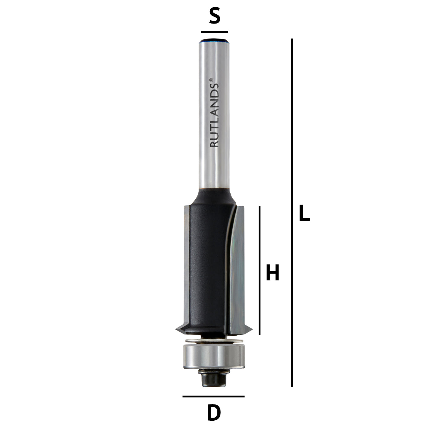 Router Bit - Flush Trim & V-Groove - D=16mm H=25mm L=70mm S=1/4"