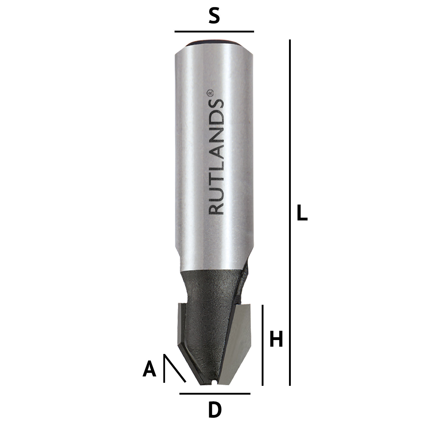 Router Bit - Combination Flush & Bevel Trim - D=12mm H=13mm A=45° L=47.6mm S=1/4"