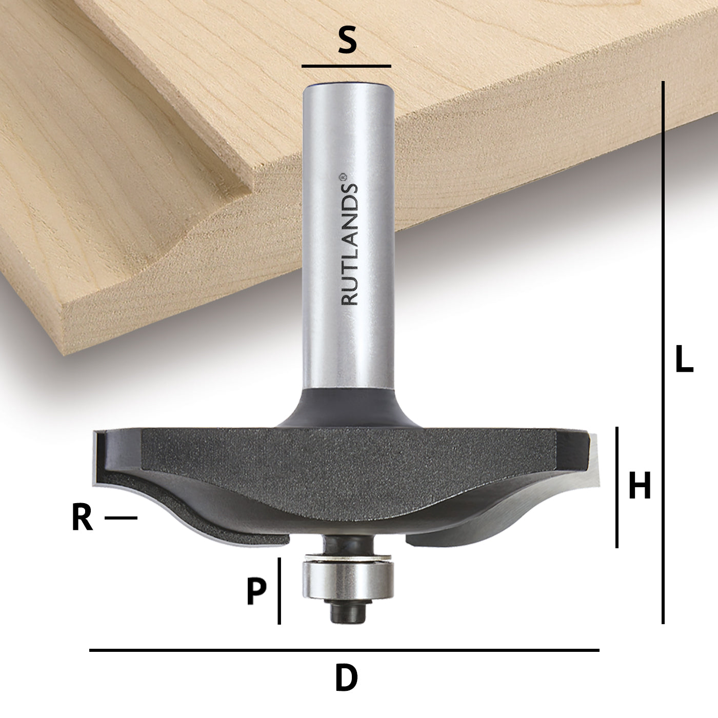 Router Bit - Raised Panel - Ogee - D=69.9mm H=15.9mm R=15.9mm L=72.5mm S=1/2"