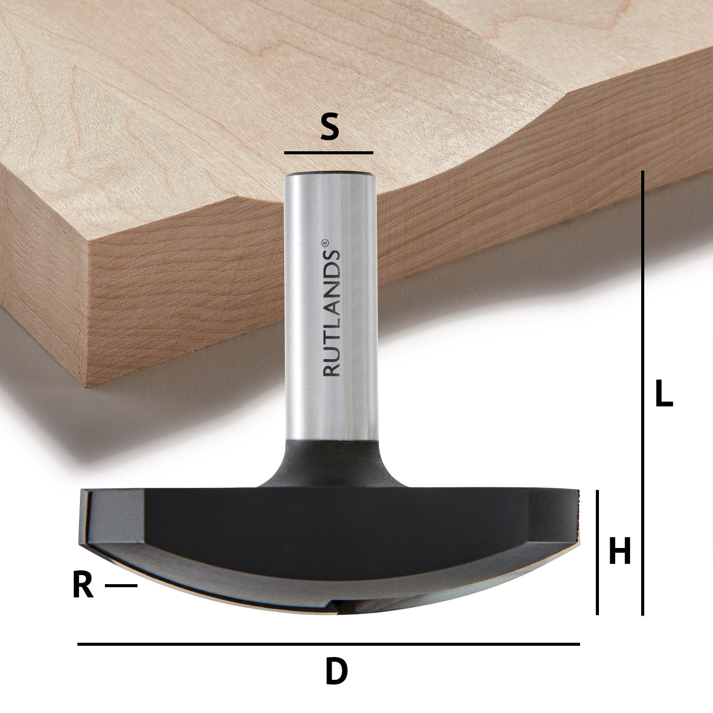 Router Bit - Dished Panel - D=70mm H=17mm R=63mm L=60.5mm S=1/2"