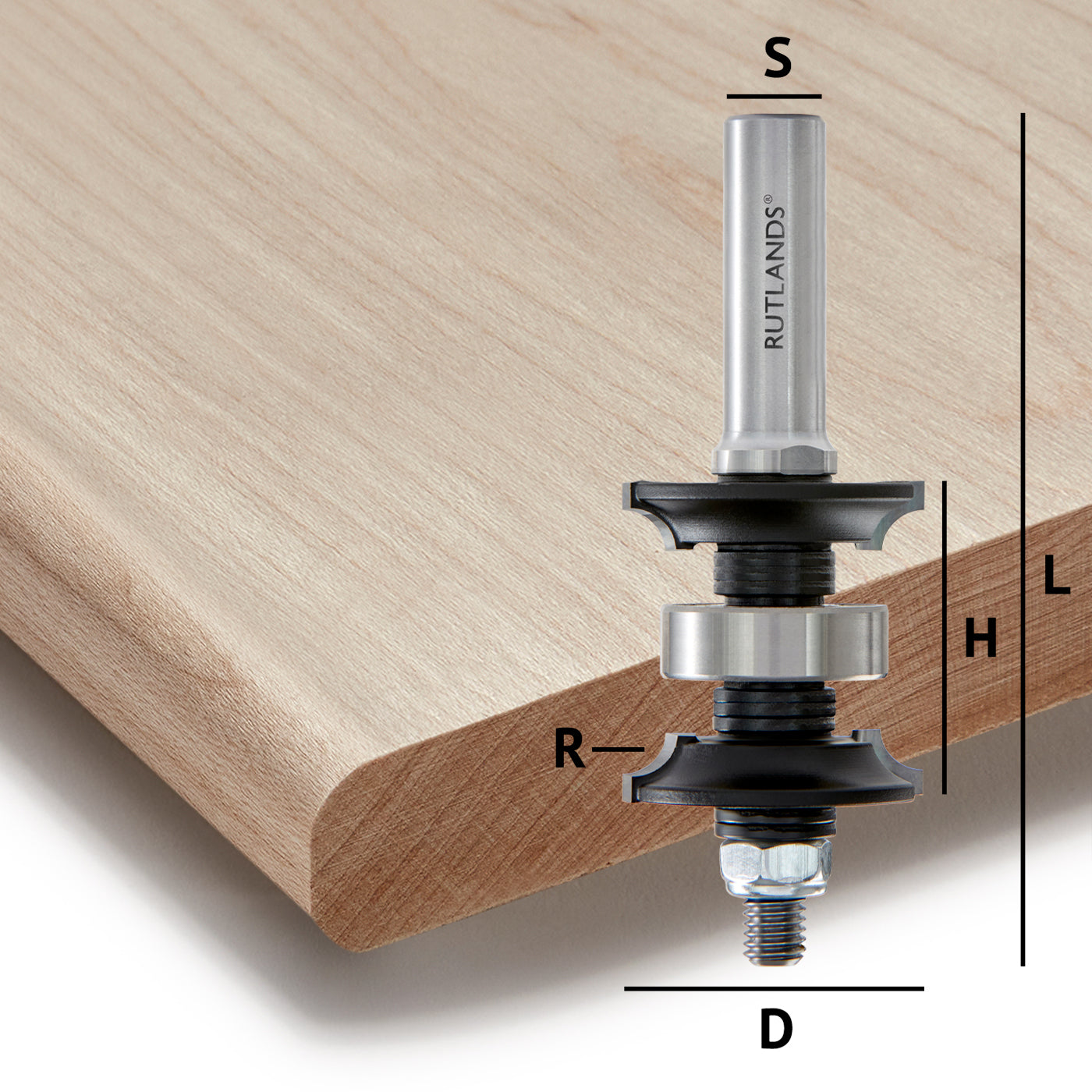 Router Bit - Double Roundover - D=38mm H=10-32mm R=5mm L=104mm S=1/2"