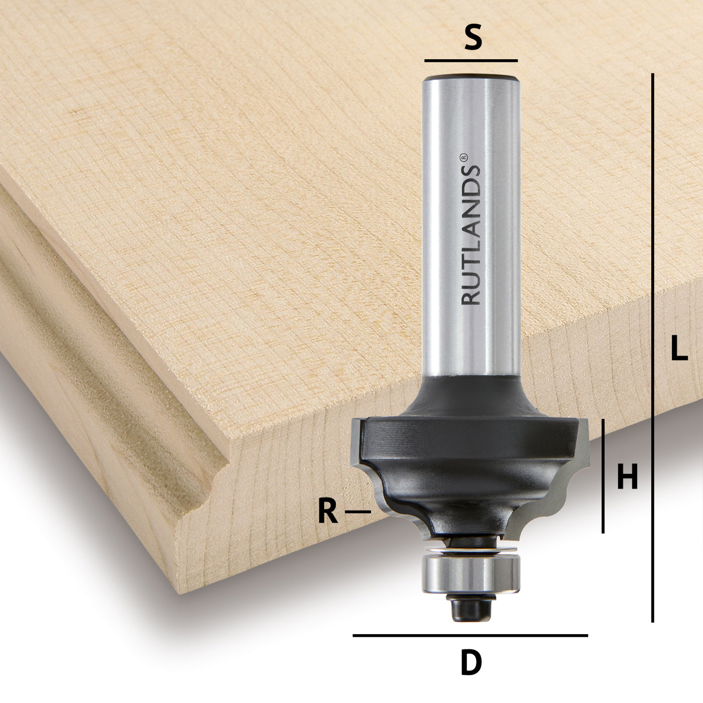 Router Bit - Double Ogee - D=31.8mm H=15.9mm R=3.18mm L=69.8mm S=1/2"