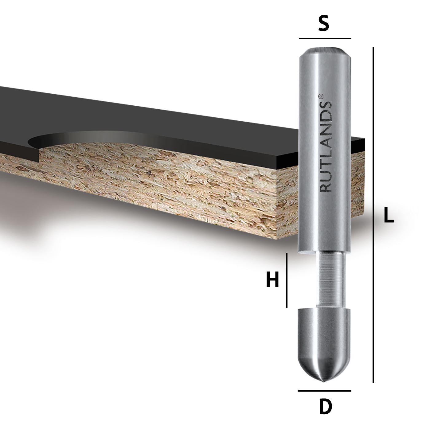 Solid Carbide - Flush Trim - D=6.3mm H=6.3mm L=40mm S=1/4"