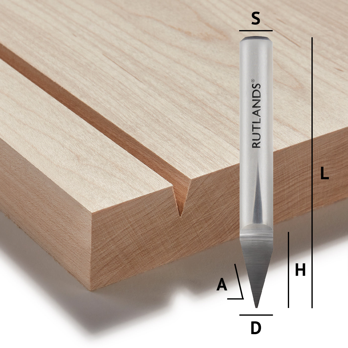 Solid Carbide - Engraver - D=6.35mm Tip= 0.5mm H=11mm A=30° L=51mm S=1/4"