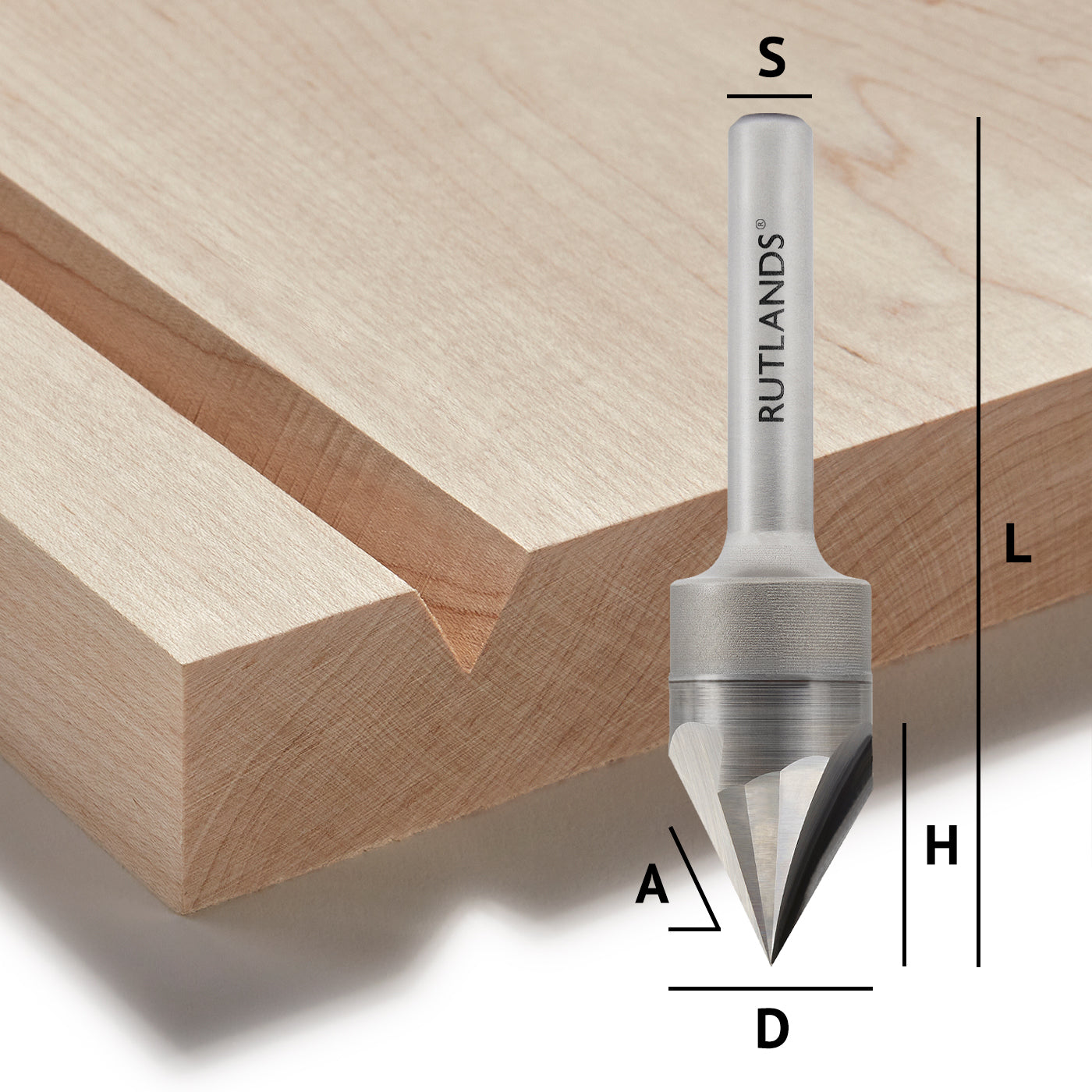 Solid Carbide - Engraver 3 Flute - D=15mm H=13mm A=30° L=62mm S=1/4"
