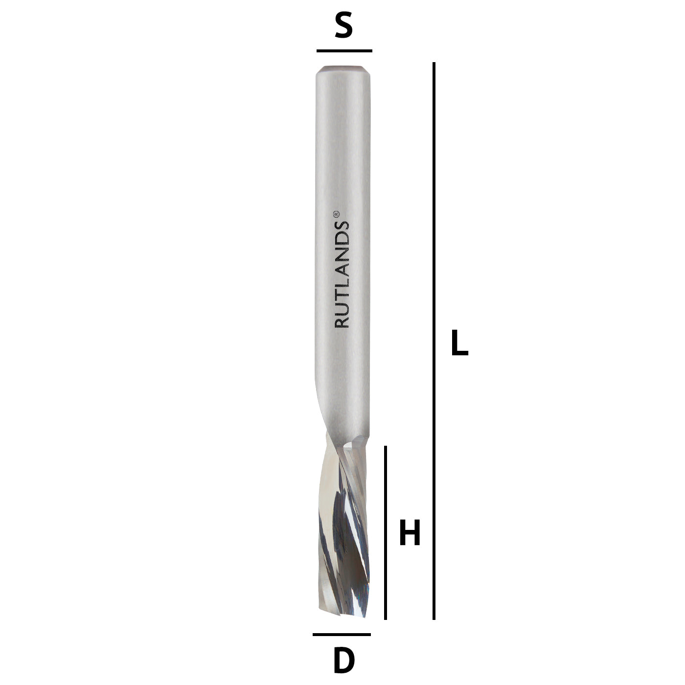 Solid Carbide - Spiral Down Cut O Flute - D=6.35mm H=19mm L=63.5mm S=1/4"