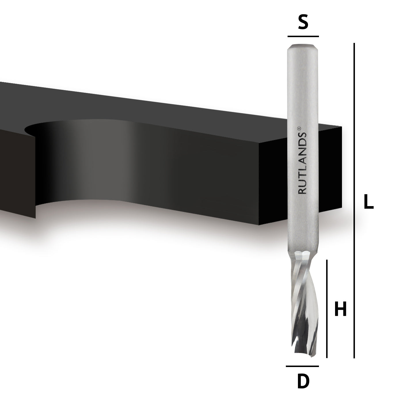 Solid Carbide - Spiral Up Cut Acrylic - D=6.35mm H=19mm L=63mm S=1/4"