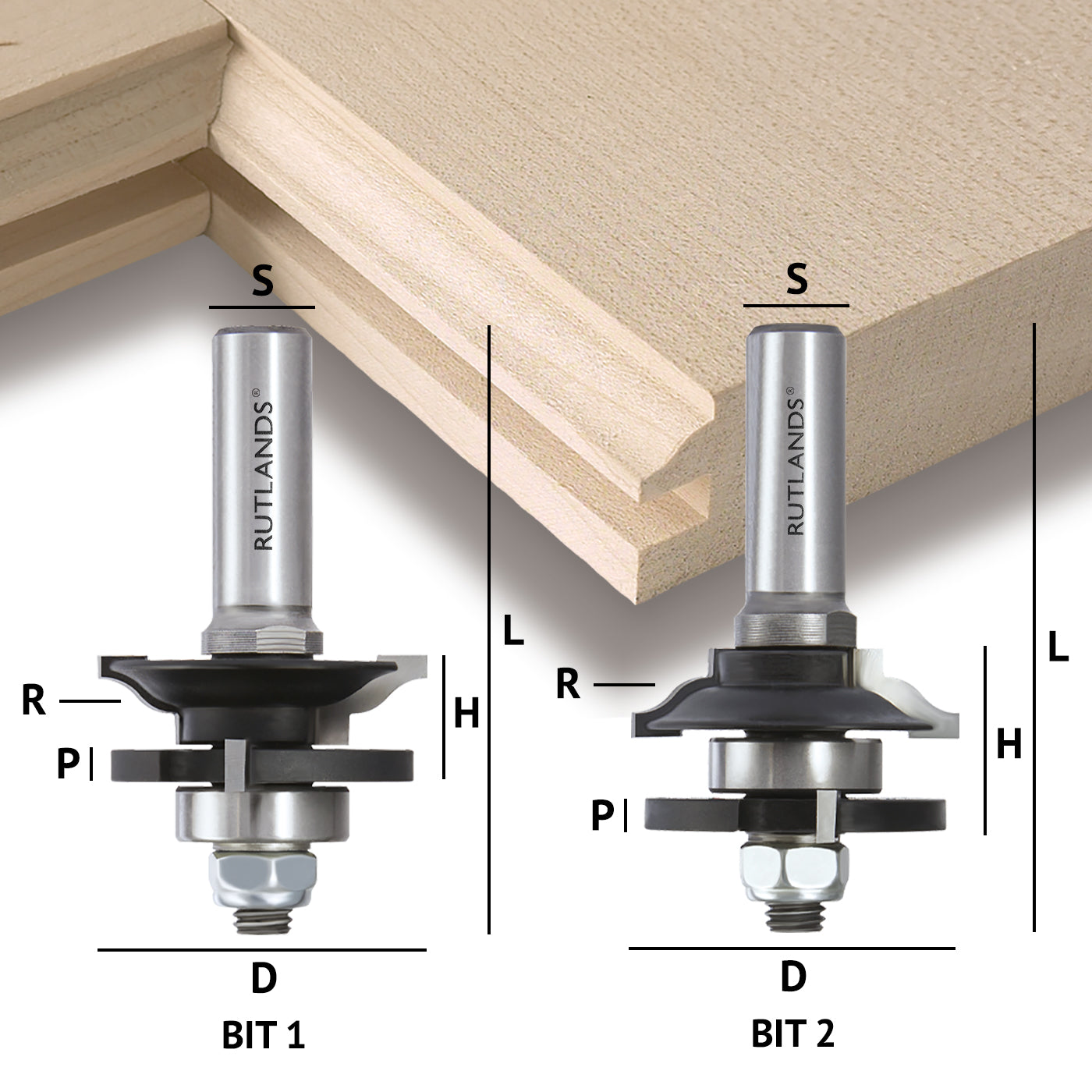 Router Bit Set - Raised Panel Door and Drawer Set with Backcutter- Ogee