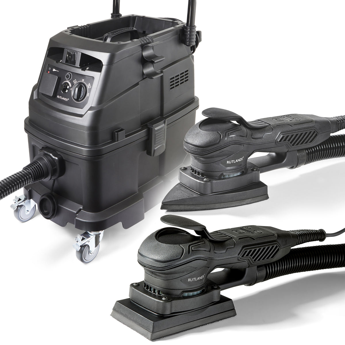 Brushless Palm and Delta Orbital Sanders with M Class Dust Extractor - 40 Litre