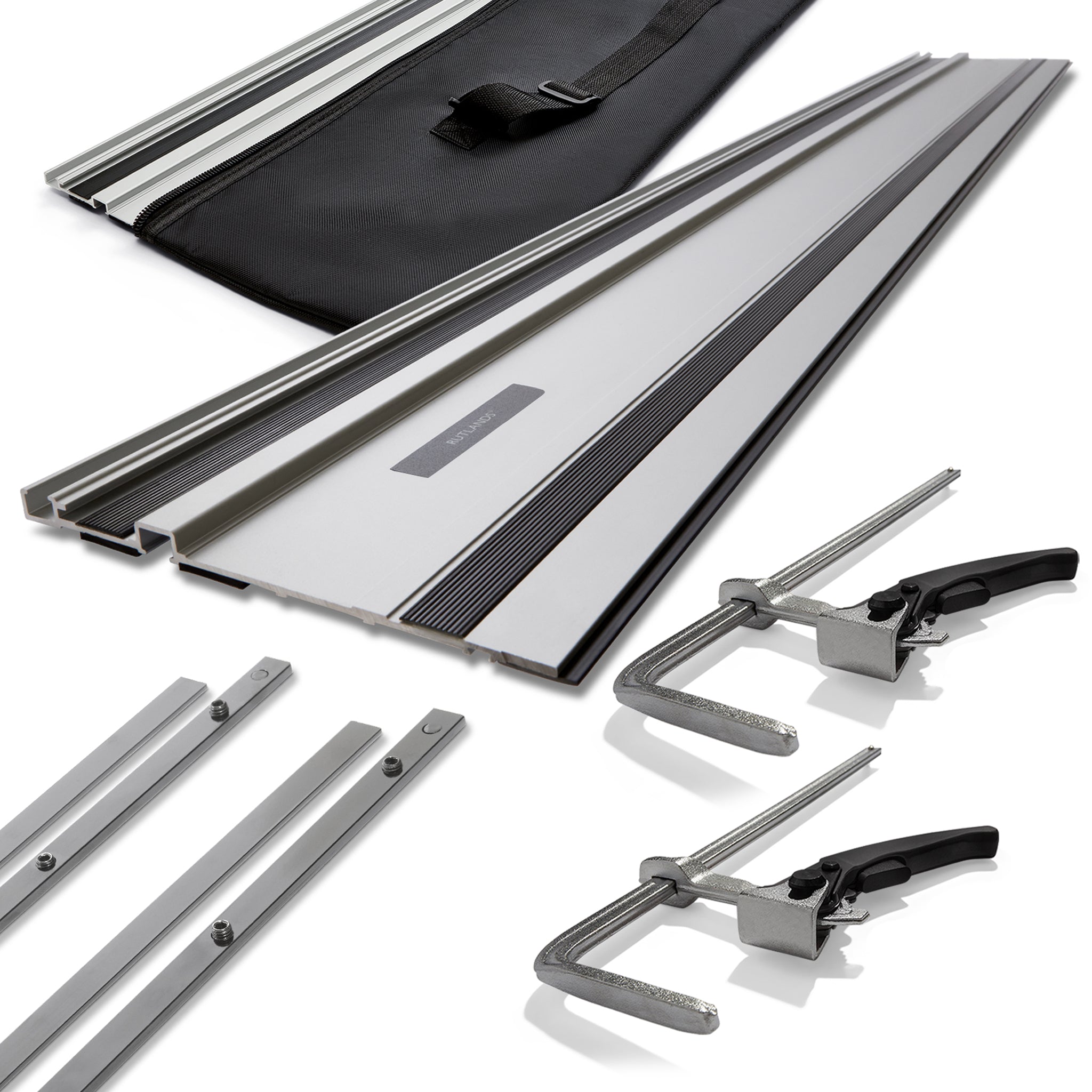 Guide Rail Kit - 2 x 1.4m Rails, Bag, Clamps and Connectors
