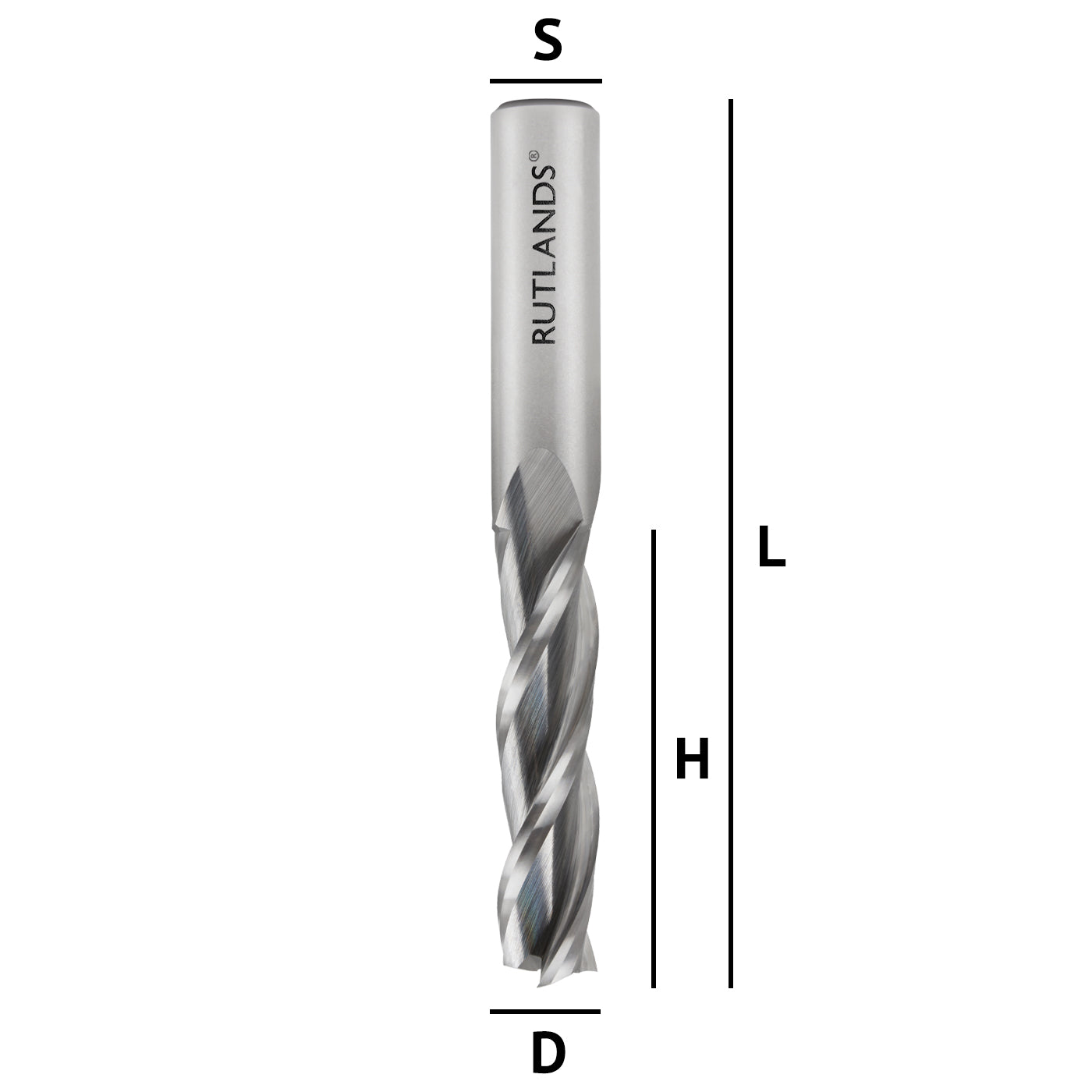 Solid Carbide Router Bit - Spiral Up Cut 3 Flute