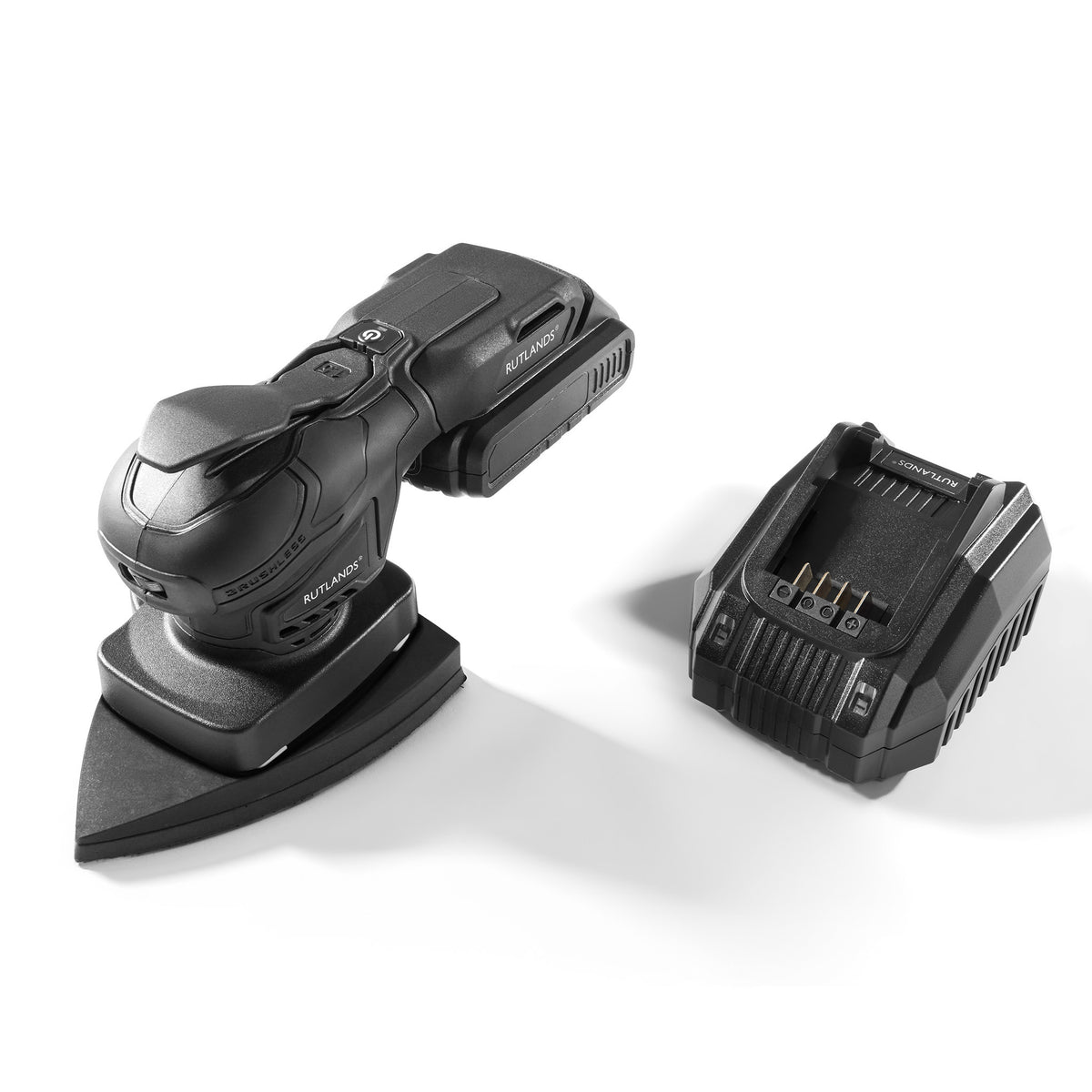 Brushless Cordless 20V Palm and Delta Orbital Sanders with 100 Net Abrasive Sheets & Storage Case