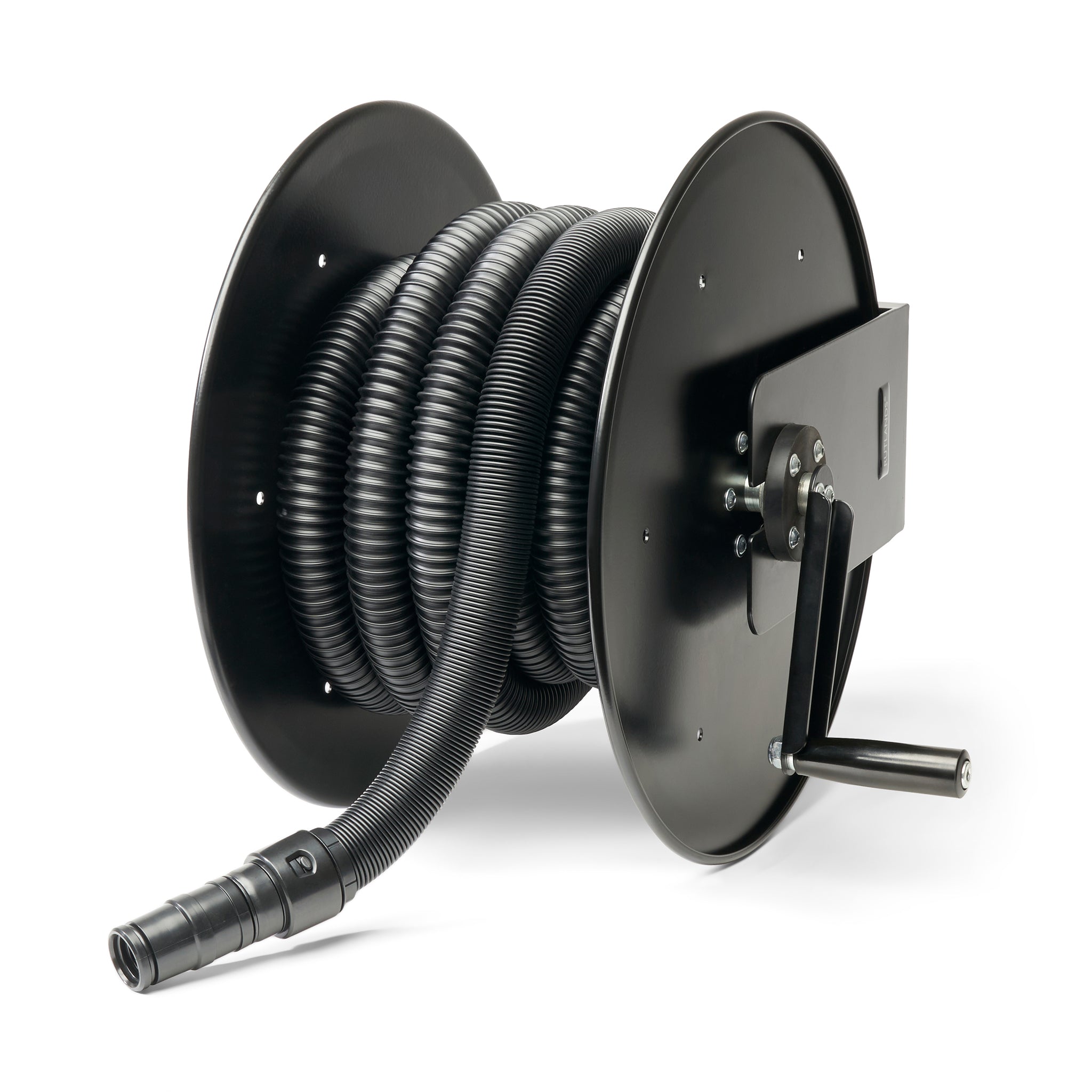 Hose Reel with Power Tool Dust Extraction Hose and Fast-Click Adaptors - 10m