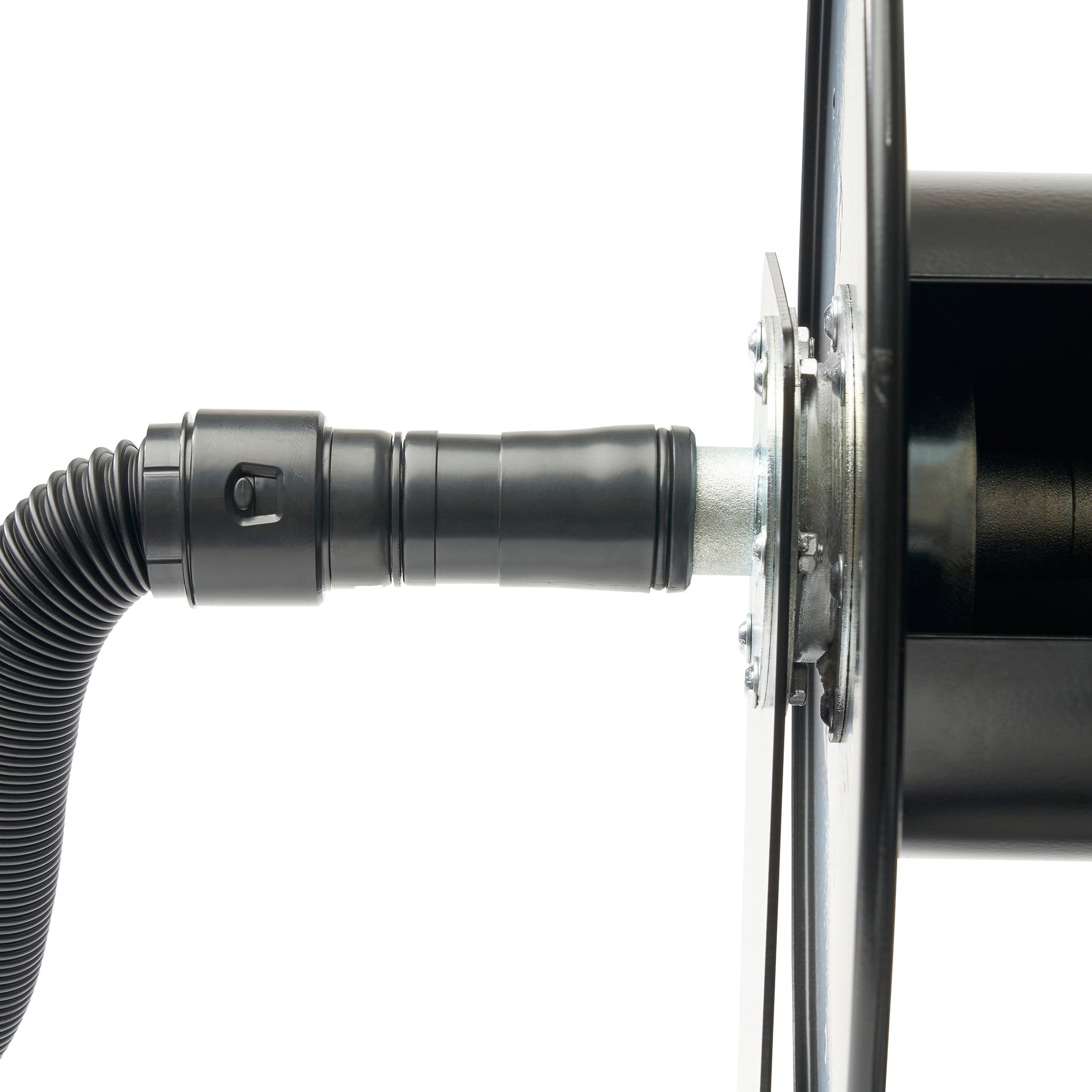 Hose Reel with Power Tool Dust Extraction Hose and Fast-Click Adaptors - 10m