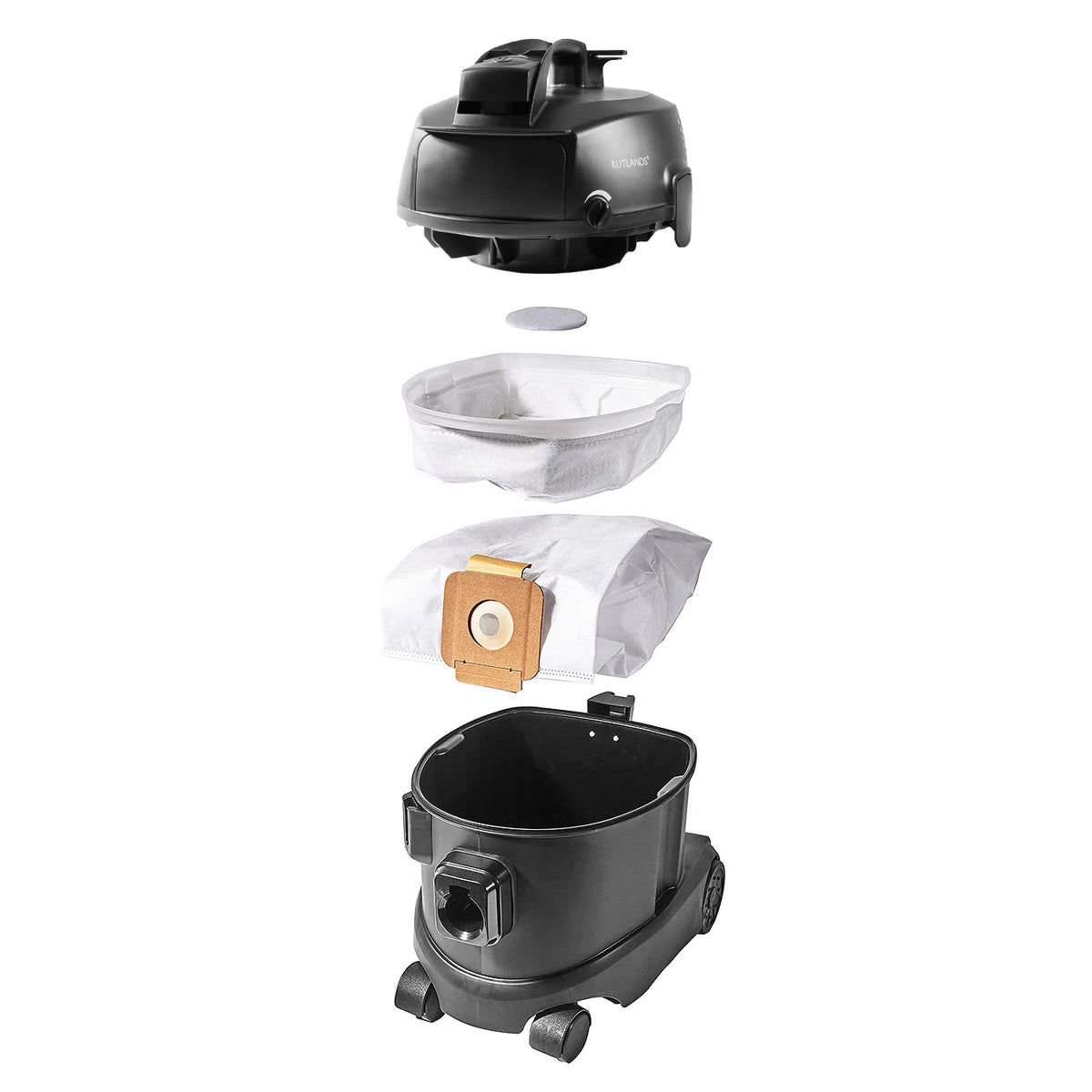Brushless Cordless 20V Palm Orbital Sander with Cordless 36V Dust Extractor - 10 Litre