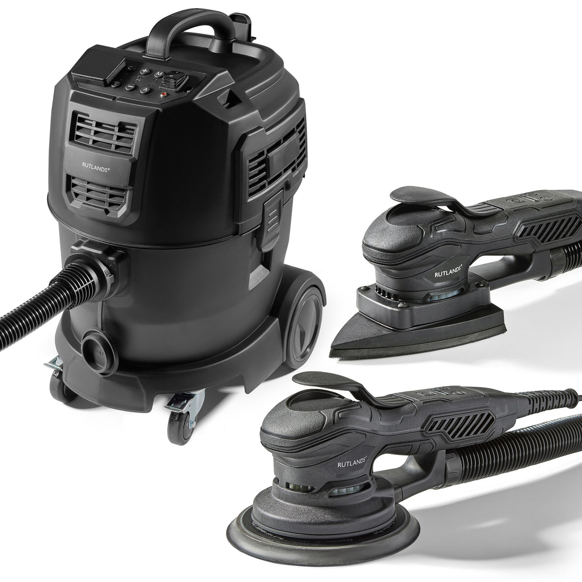 Brushless Random and Delta Orbital Sanders with M Class Dust Extractor - 25 Litre