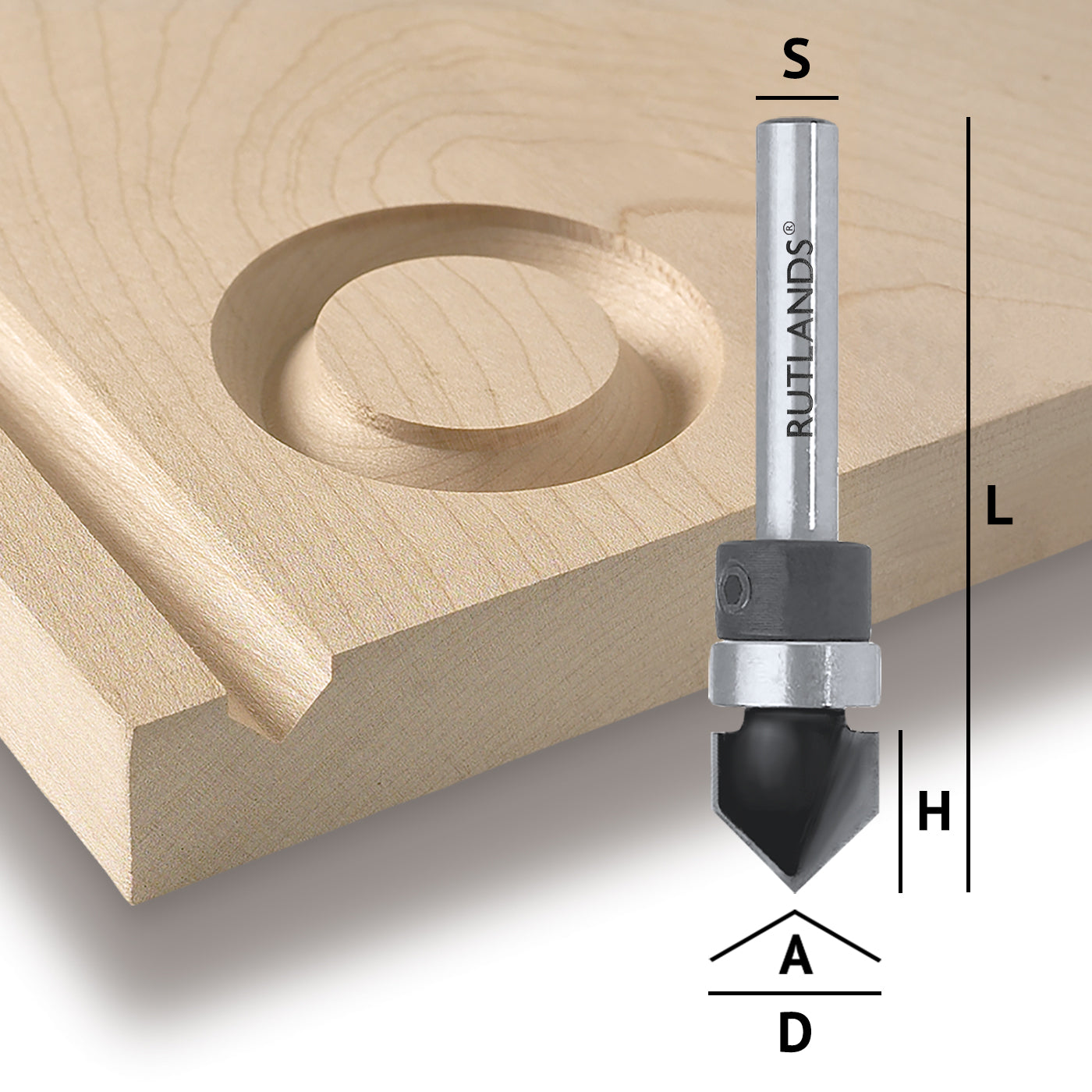 Router Bit - V-Groove with Bearing | Next Day Delivery – Rutlands Limited