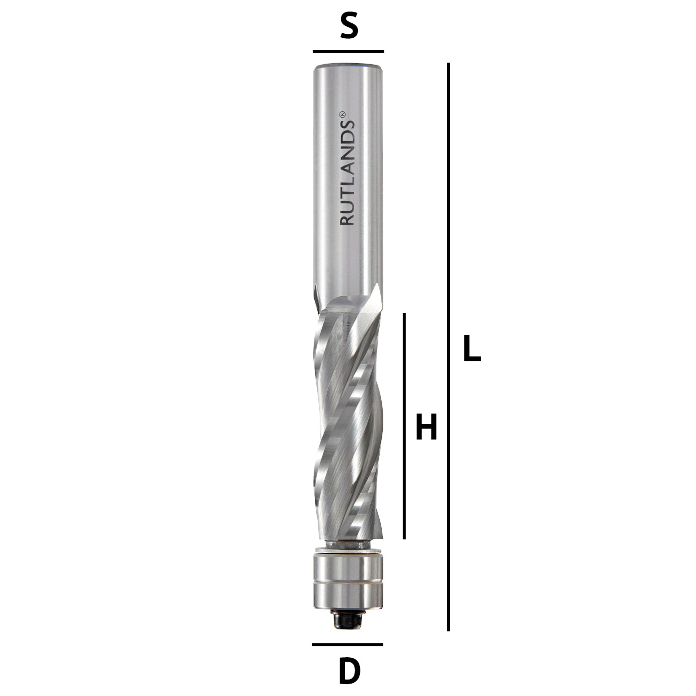 Solid Carbide - Spiral Up Cut 2 Flute with 2 Bearings