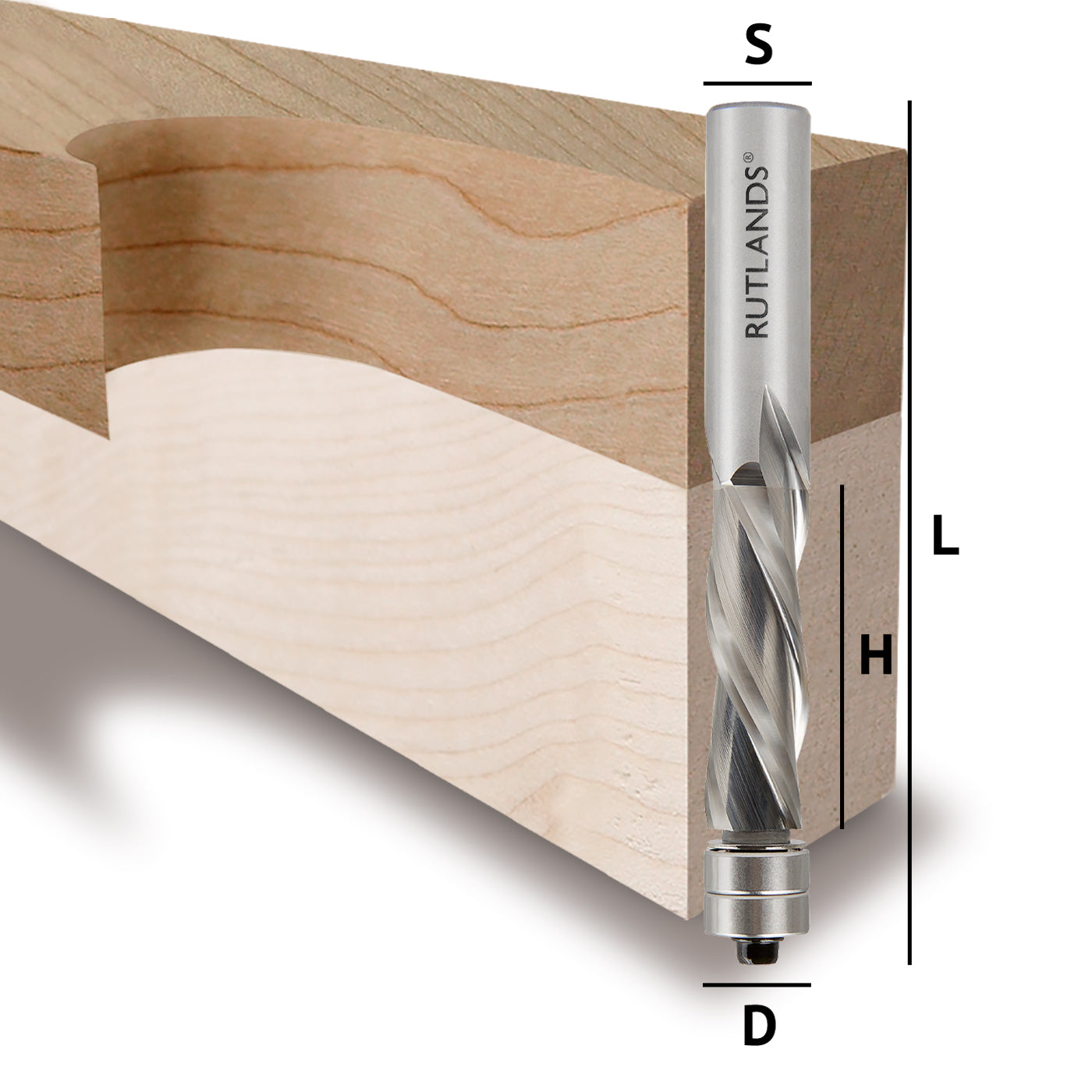 Solid Carbide - Spiral Down Cut 2 Flute with 2 Bearings