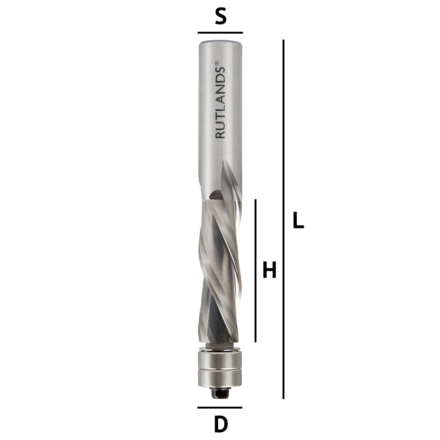 Solid Carbide - Spiral Down Cut 2 Flute with 2 Bearings