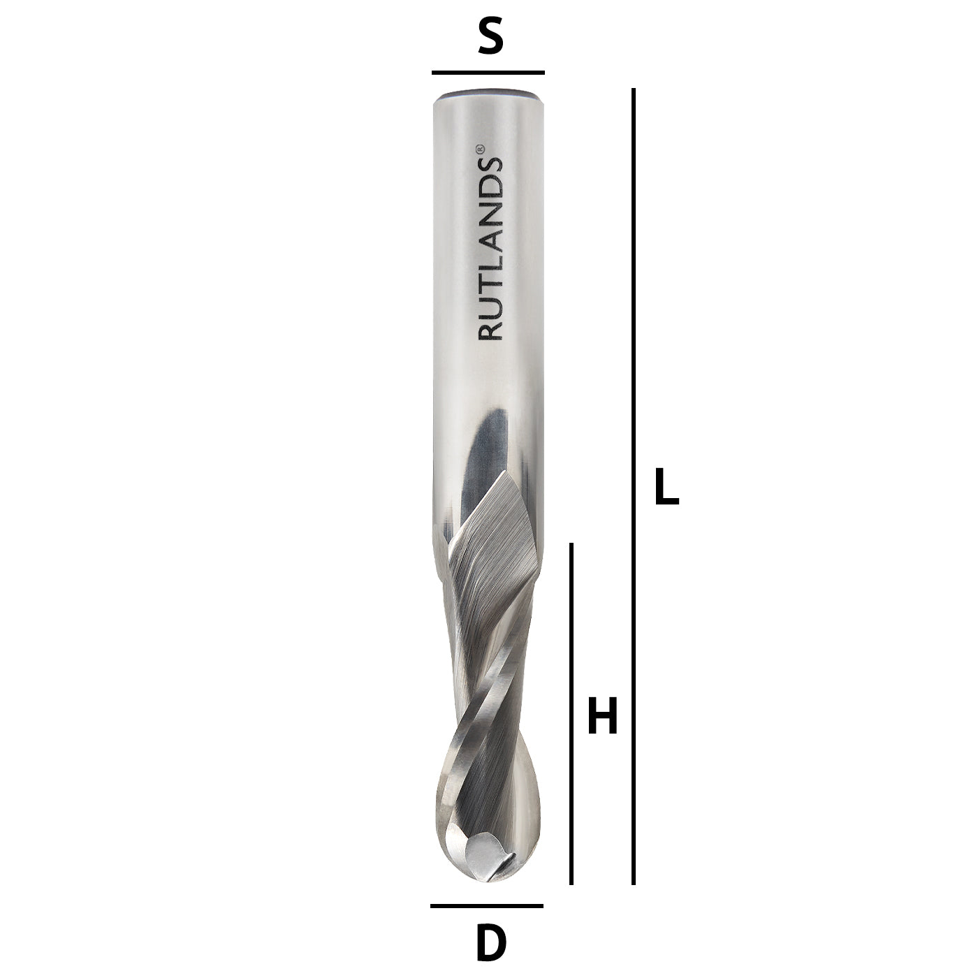 Solid Carbide - Spiral Ball End Up Cut 2 Flute