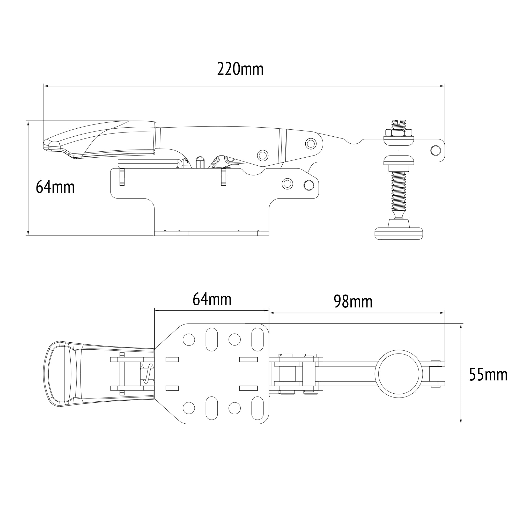 Horizontal Toggle Clamp - 60mm