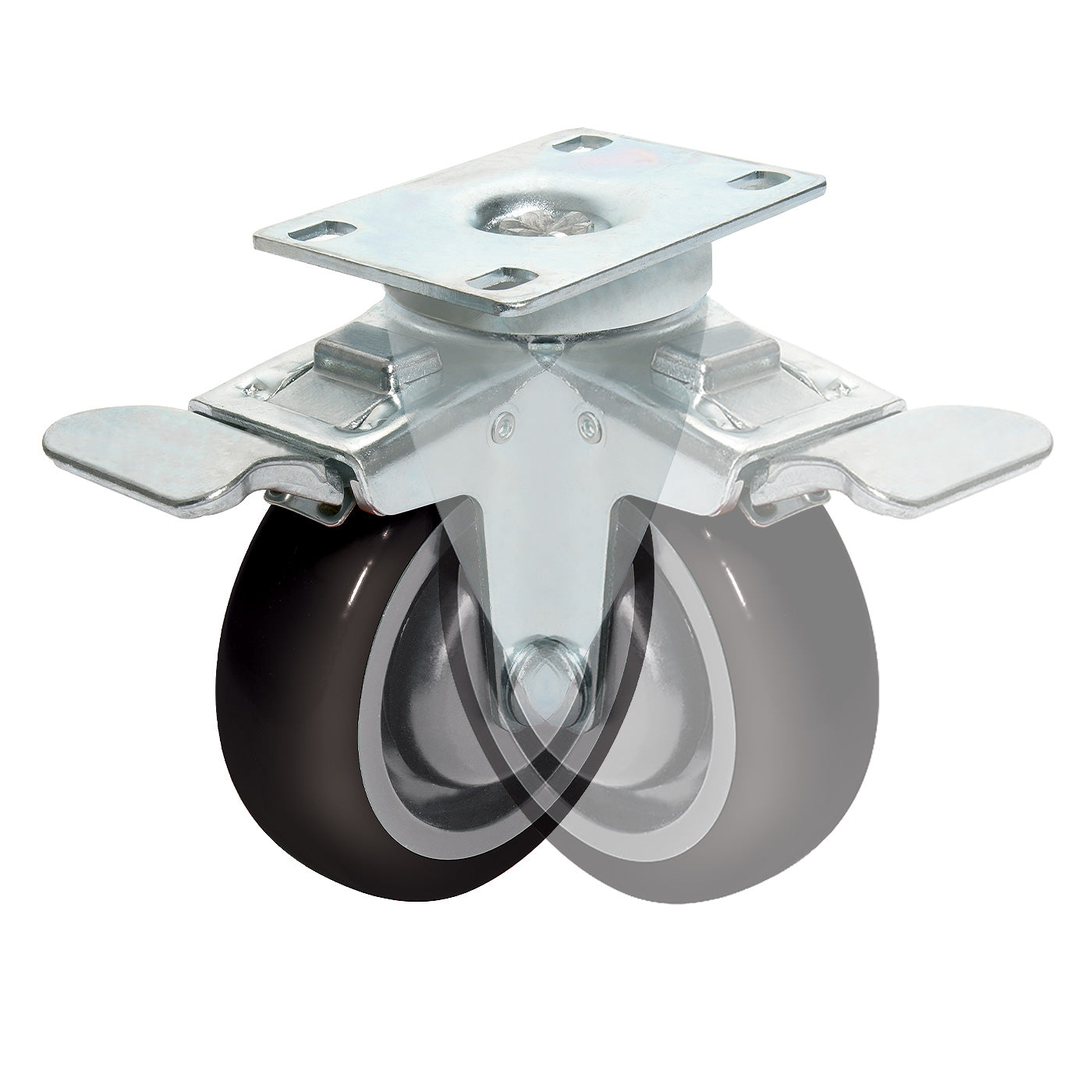 Castors with Brake - 75mm - Pack of 4