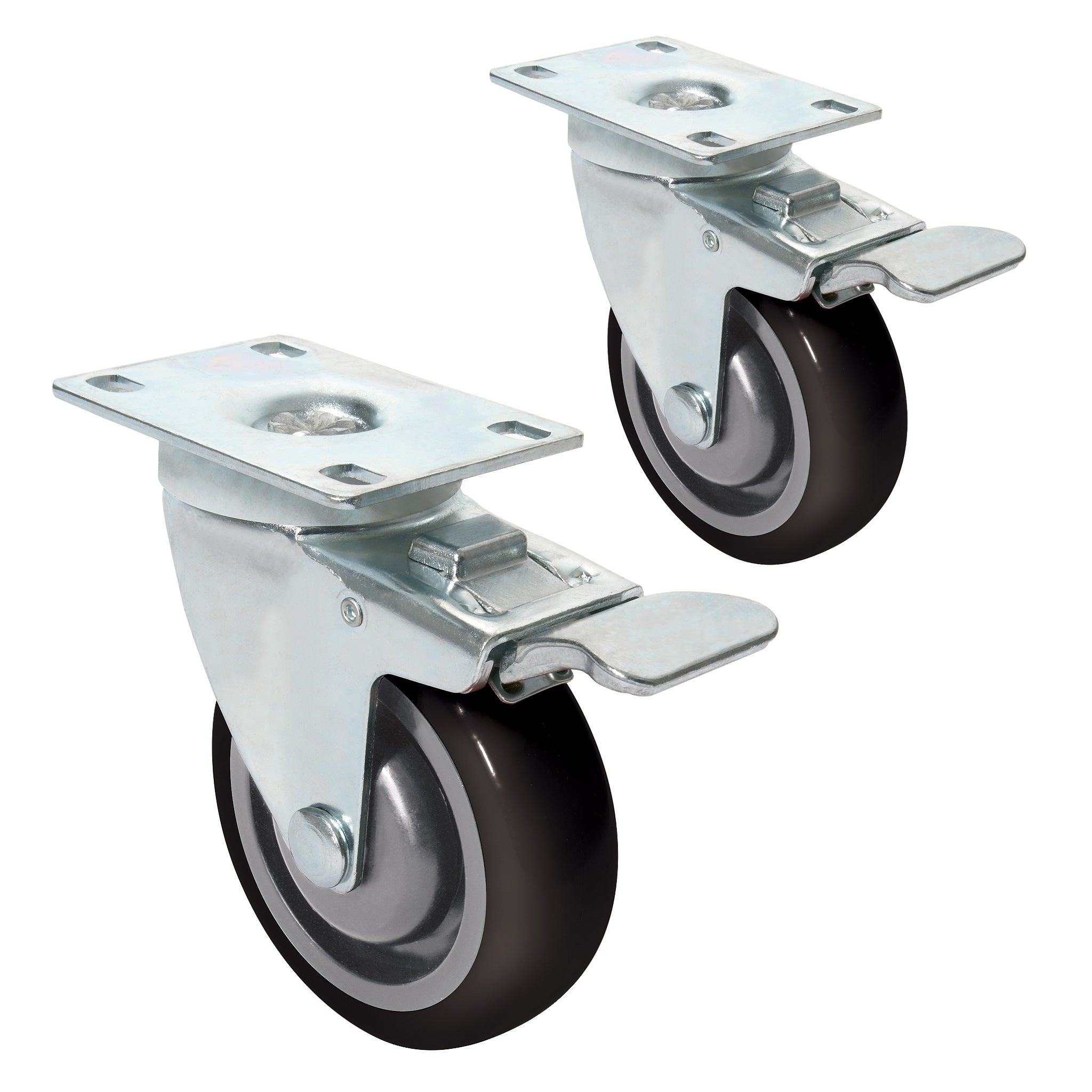 Castors with Brake - 75mm - Pack of 4