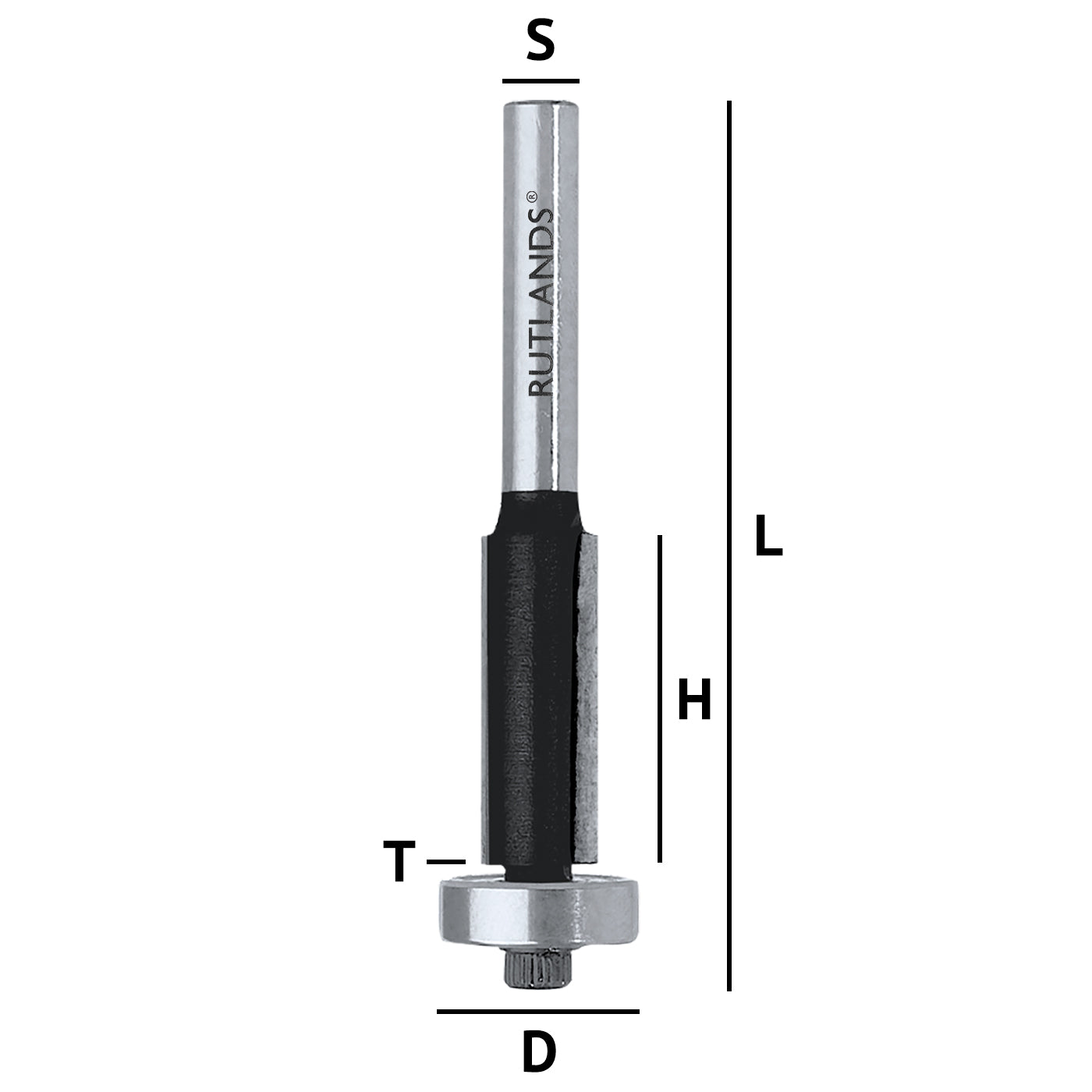 Router Bit - Overhang Trim - D=10mm H=13mm T=3mm L=58mm S=1/4"