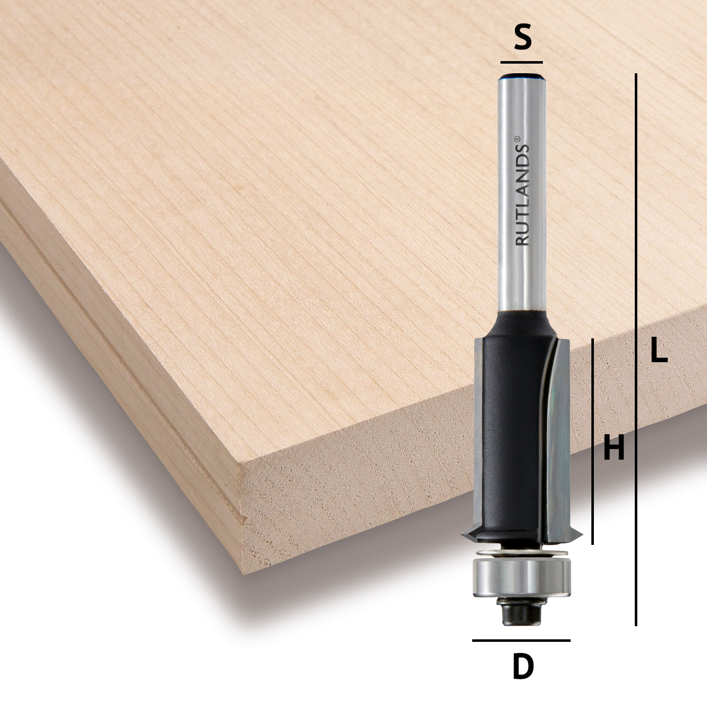 Router Bit - Flush Trim & V-Groove - D=16mm H=25mm L=70mm S=1/4"