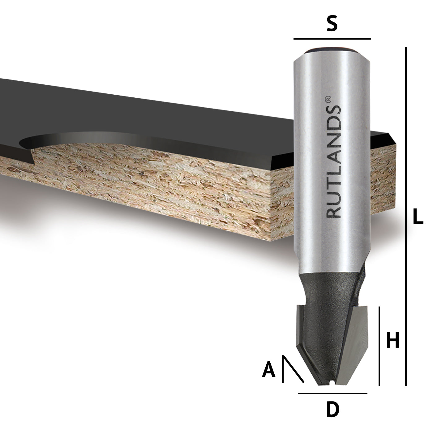 Router Bit - Combination Flush & Bevel Trim - D=12mm H=13mm A=45° L=47.6mm S=1/4"