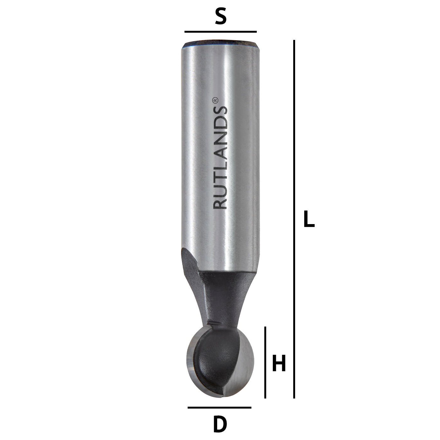 Router Bit - Ball End - D=12.7mm H=11mm L=56.6mm S=1/2"