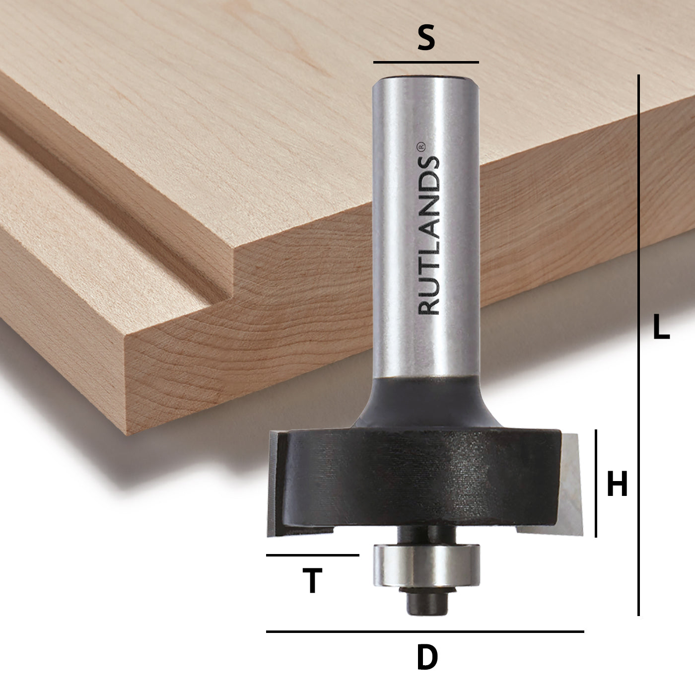 Router Bit - Rabbeting - D=50mm H=20mm T=0 to 20mm L=75mm S=1/2"