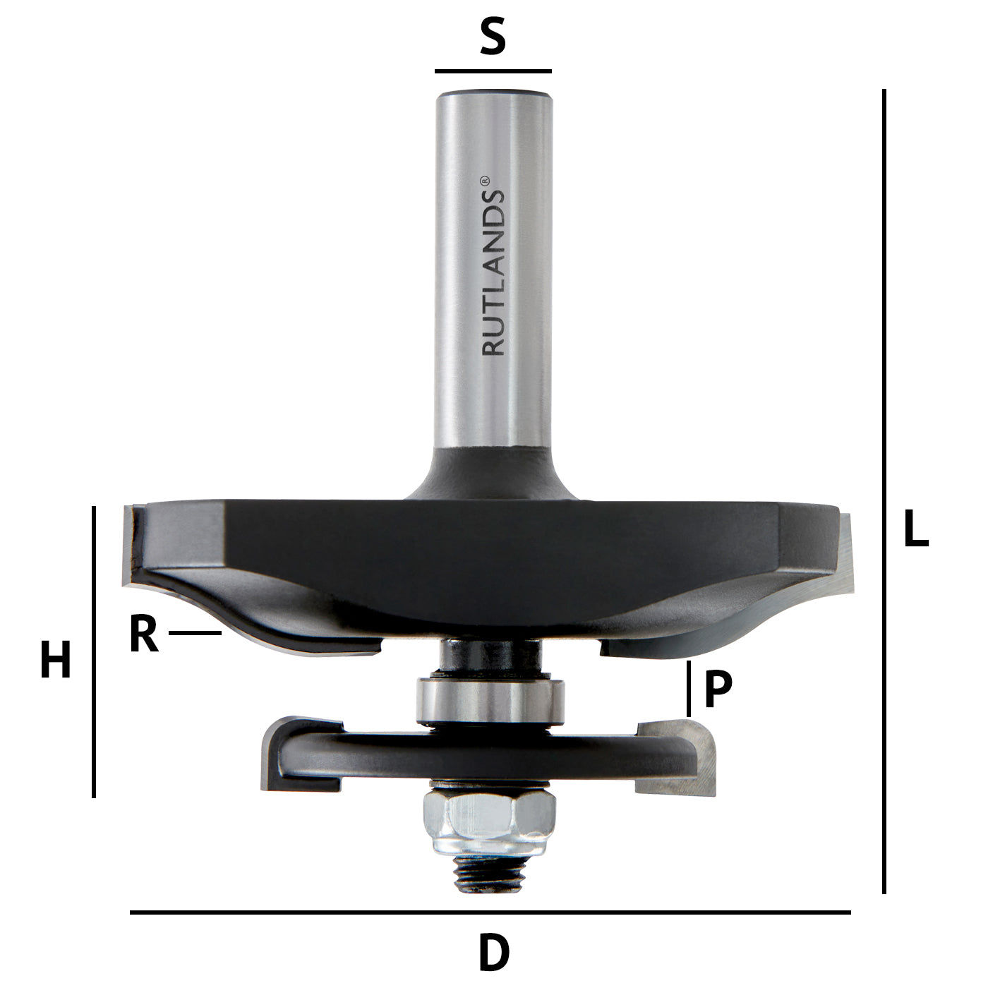 Router Bit - Raised Panel with Backcutter - Ogee - D=79.4mm H=30.2mm R=19.1mm L=85.7mm S=1/2"