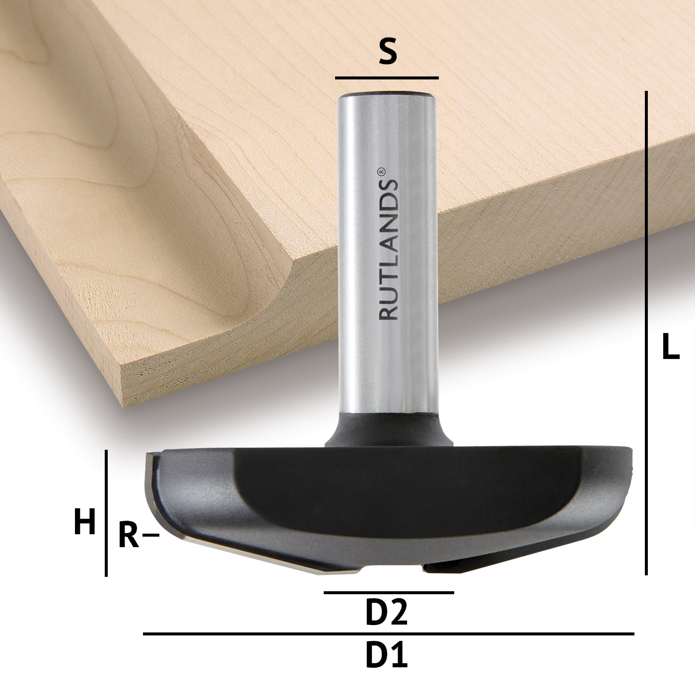 Router Bit - Raised Panel - Radius - D1=64mm D2=20mm H=16mm R=8mm L=61mm S=1/2"