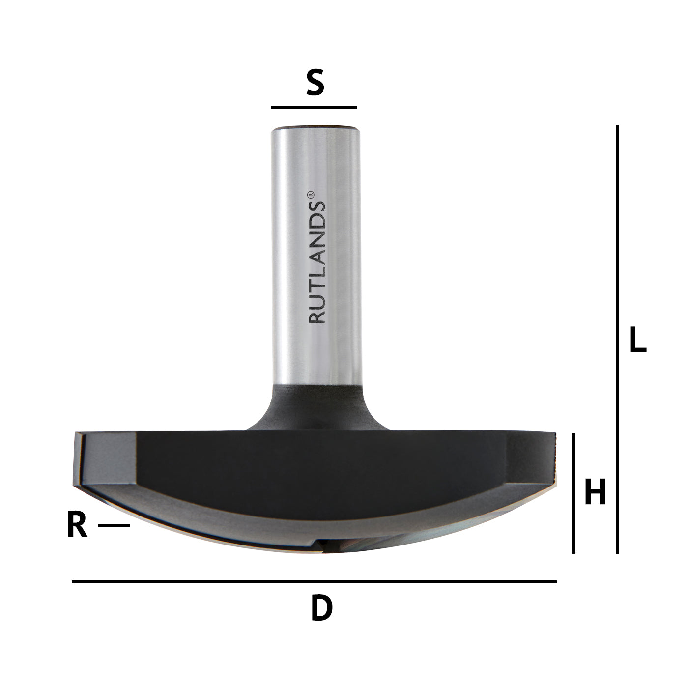 Router Bit - Dished Panel - D=70mm H=17mm R=63mm L=60.5mm S=1/2"