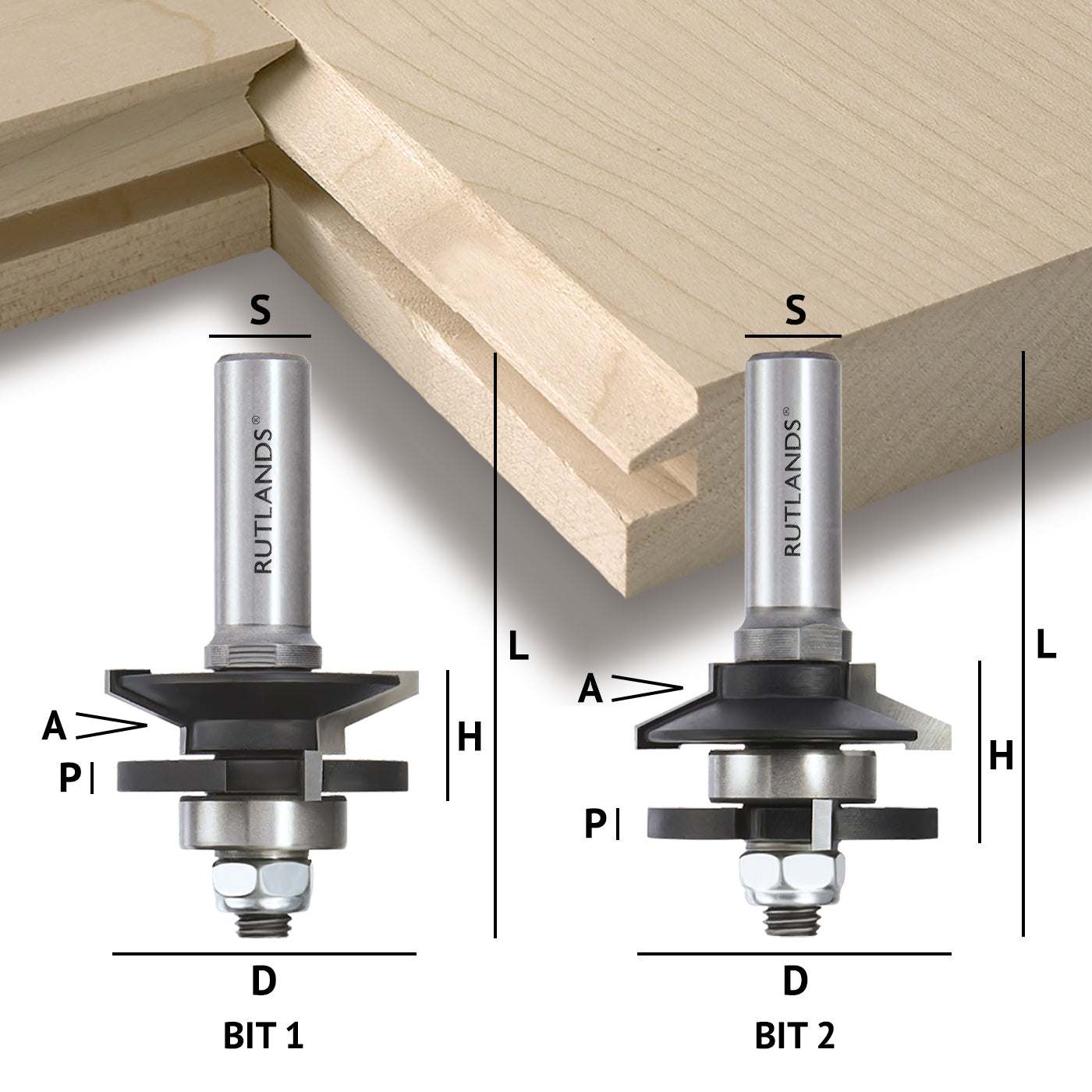 Router Bit Set - Rail & Stile Set  - Bevel 