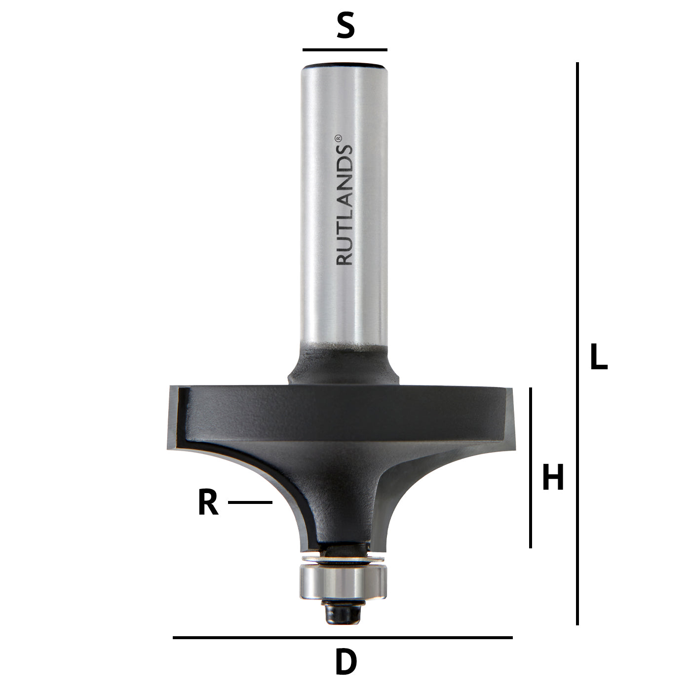 Router Bit - Table Edge - D=52mm H=24mm R=22mm L=80mm S=1/2"