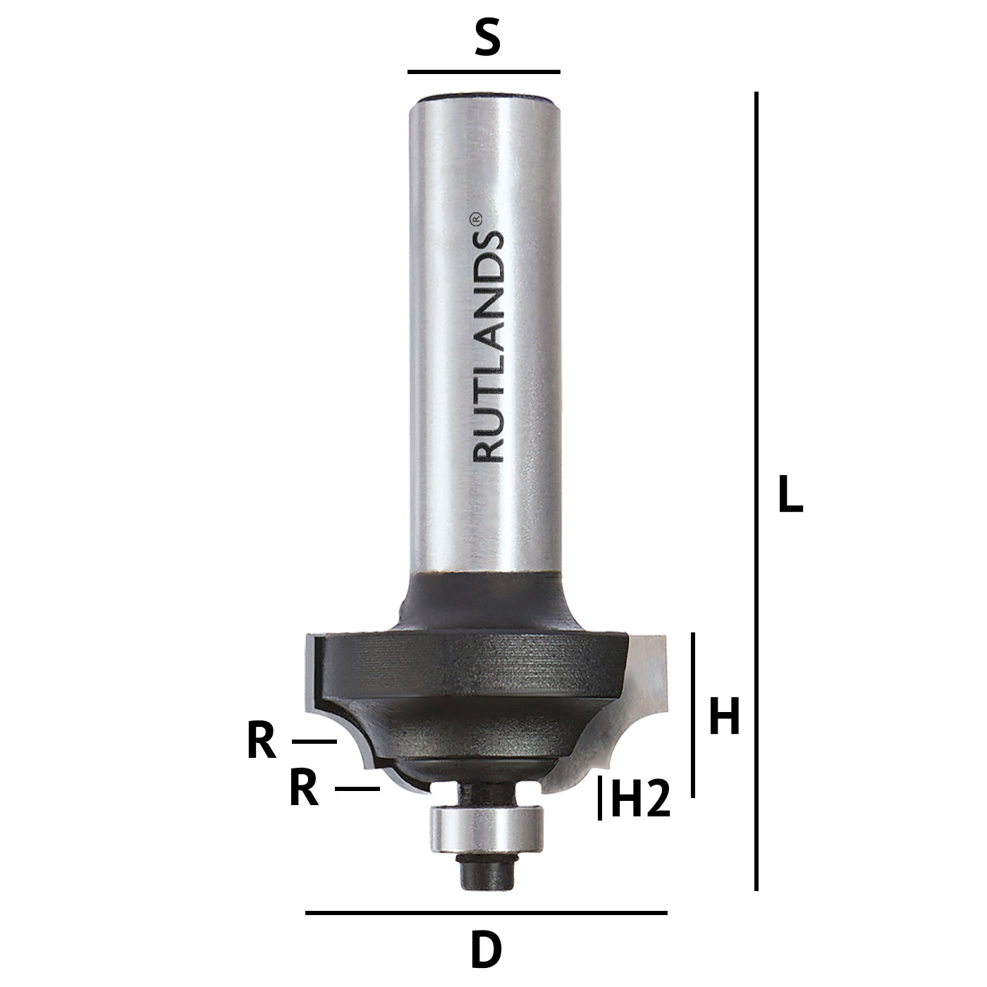 Router Bit - Classical Roman Ogee - D=30.2mm H=13.5mm R=4.76mm L=67mm S=1/2"