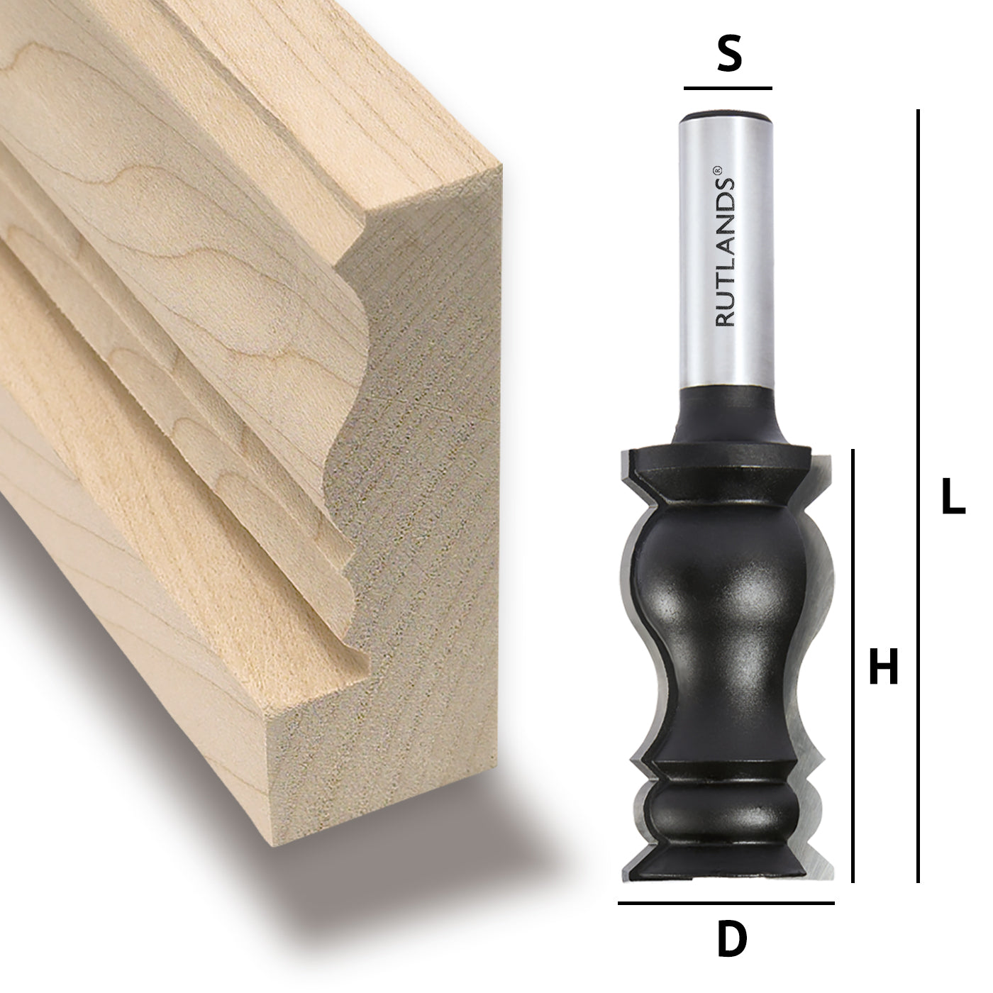 Router Bit - Crown Moulding - D=28.6mm H=57.2mm L=101.6mm S=1/2"