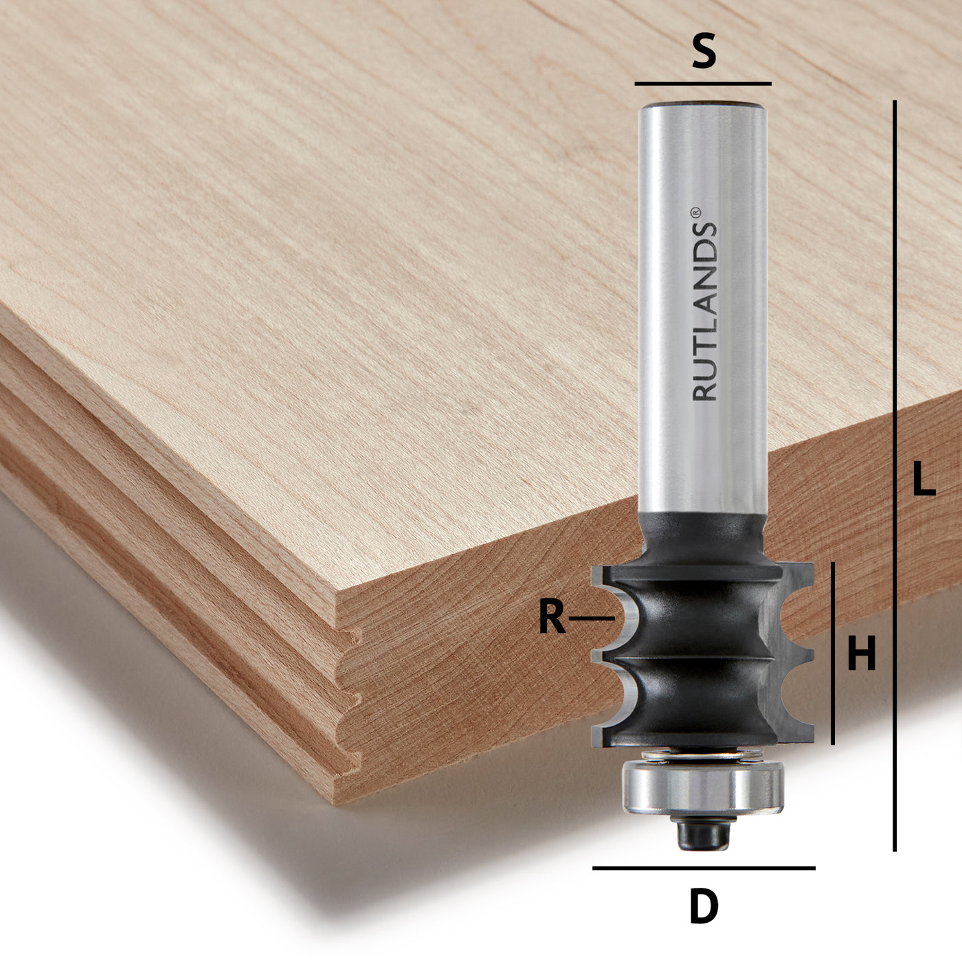 Router Bit - Double Beading - D=22.2mm H=17mm R=3.18mm L=73mm S=1/2"